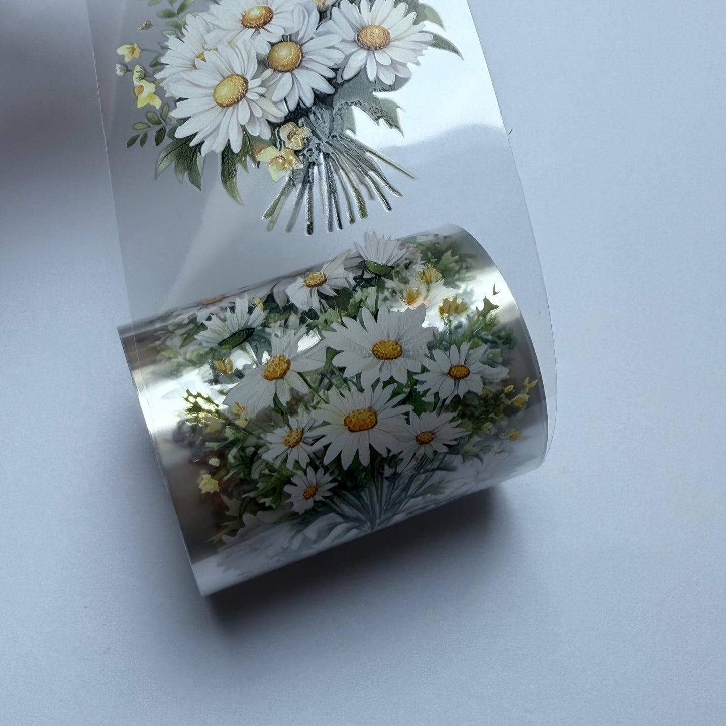 PET 3D raised flowers tape,one roll fashion, junk journal, scrapbooking,bullet journal, card making.