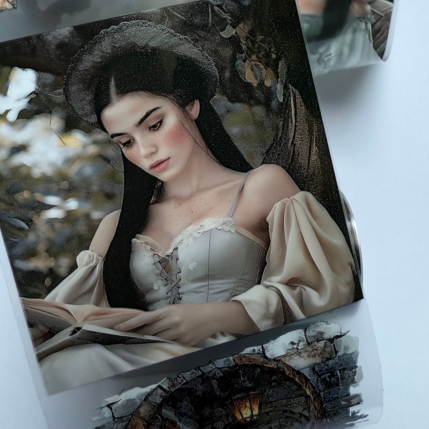 PET 3D raised Medieval carriage and Reading tape,one roll fashion, junk journal, scrapbooking,bullet journal, card making.