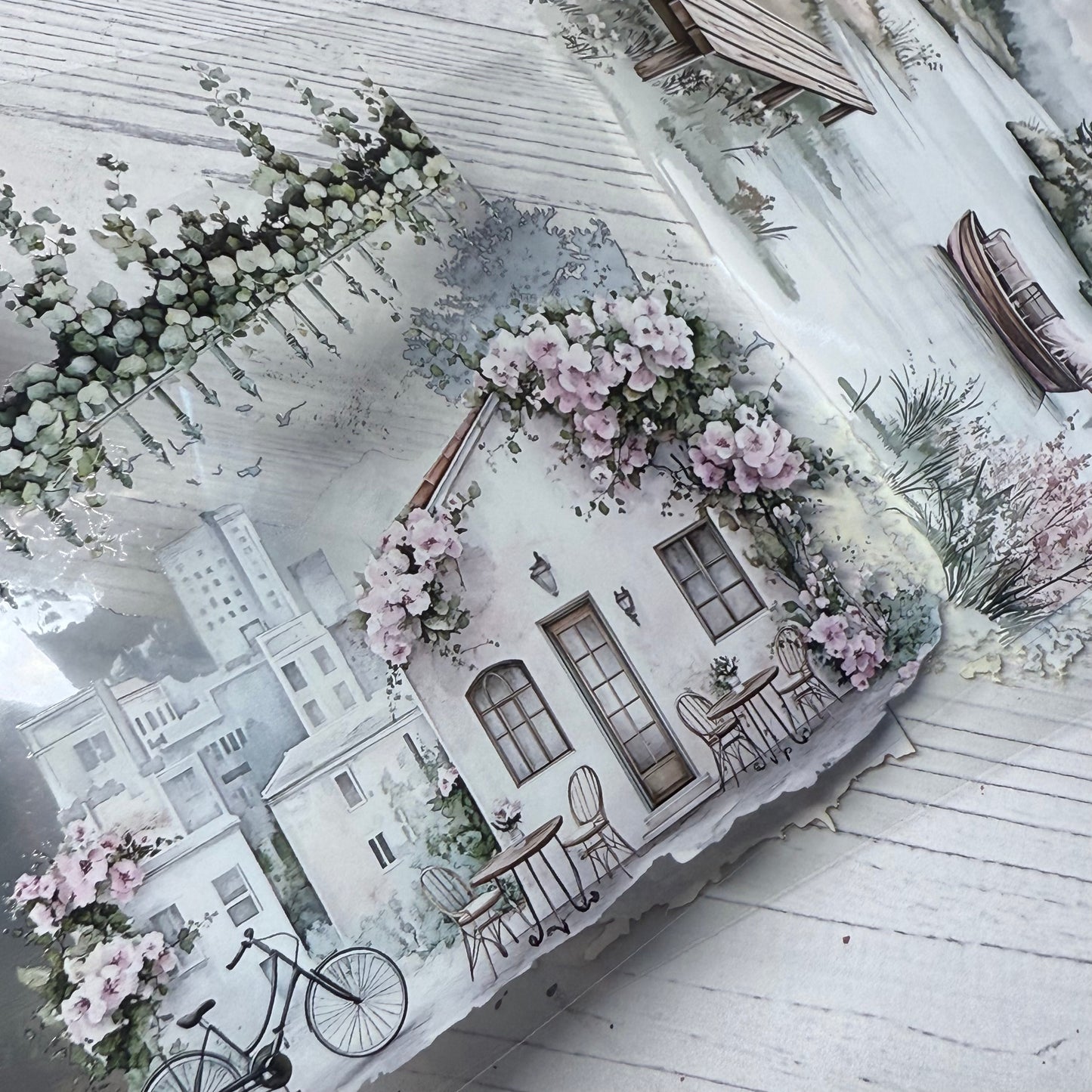 PET 3D raised Landscape3 tape,one roll fashion, junk journal, scrapbooking,bullet journal, card making.
