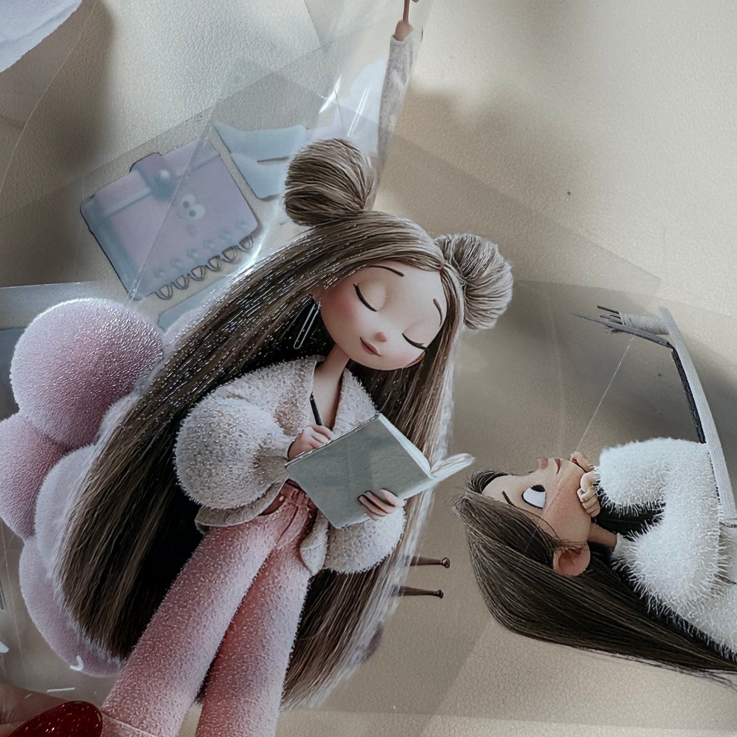 PET 3D raised Whimsical Fluffy Planner and Magic Academia tape,one roll fashion, junk journal, scrapbooking,bullet journal, card making.