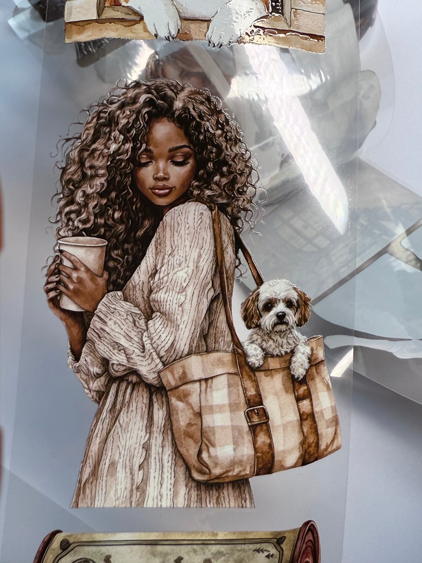 PET 3D raised Teacher and dog lover tape,one roll fashion, junk journal, scrapbooking,bullet journal, card making.