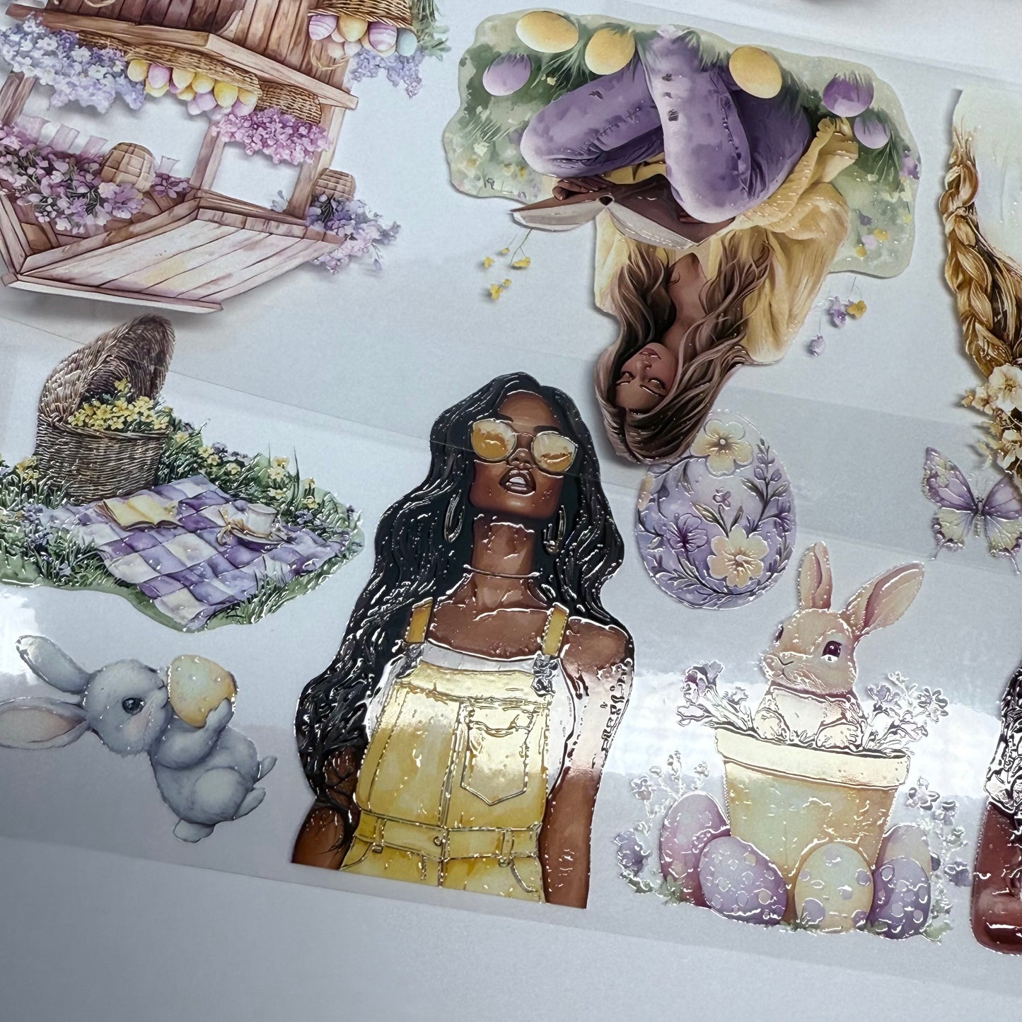 PET 3D raised Mothersday and Easter time tape,one roll fashion, junk journal, scrapbooking,bullet journal, card making.
