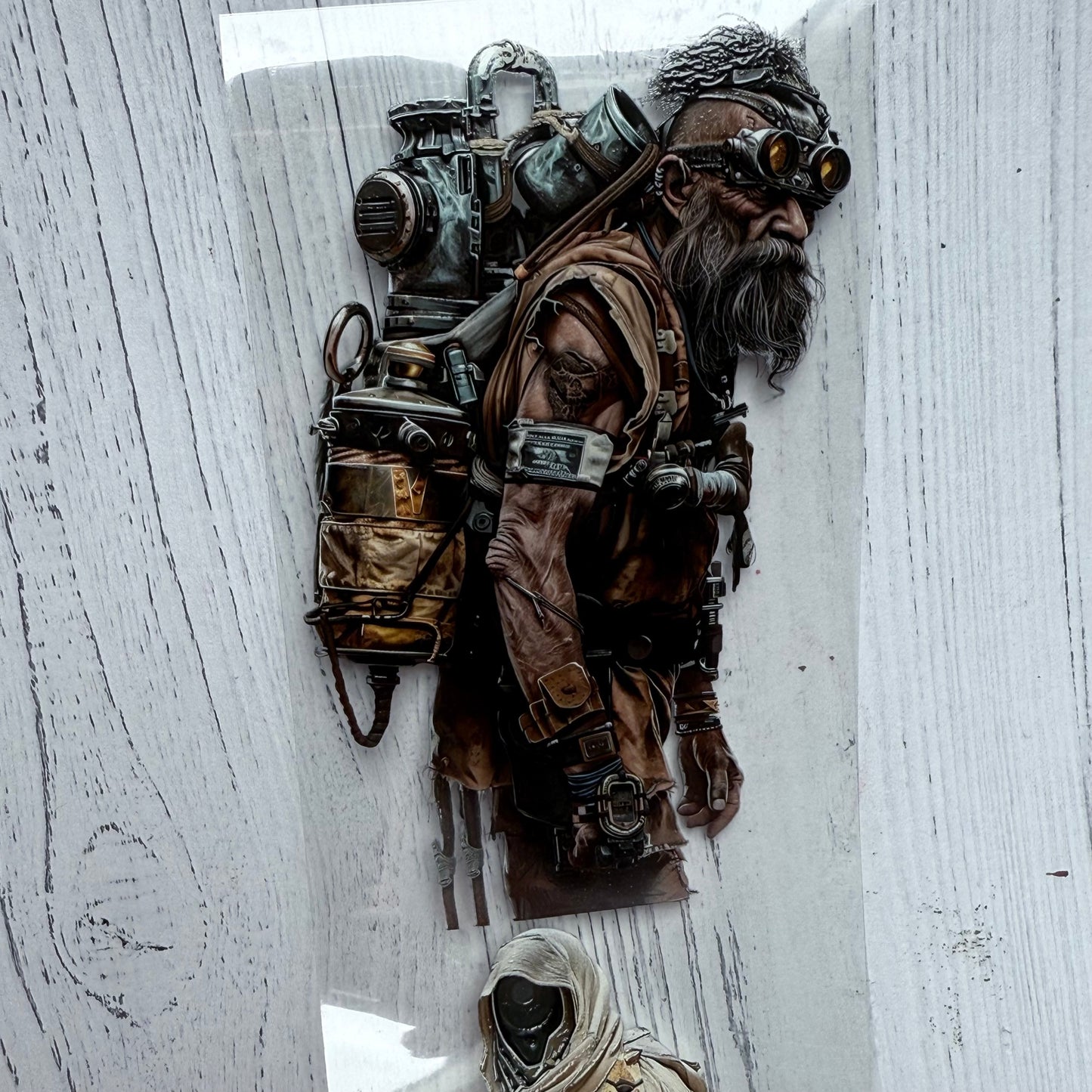 PET 3D raised Post Apocalyptic and Tarzan tape,one roll fashion, junk journal, scrapbooking,bullet journal, card making.
