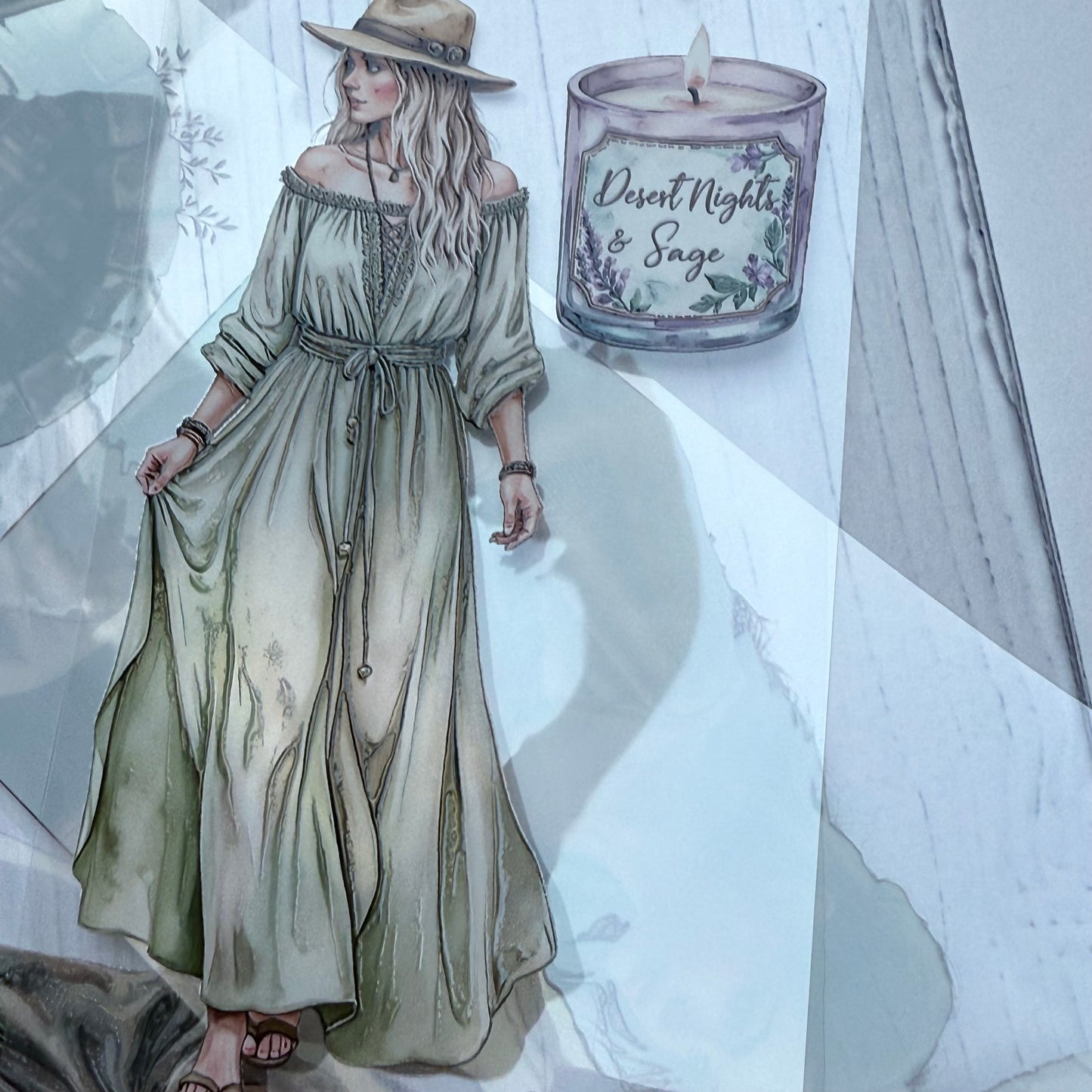 PET 3D raised Bohemian Endevoirs and Alchemy Elixirs tape,one roll fashion, junk journal, scrapbooking,bullet journal, card making.