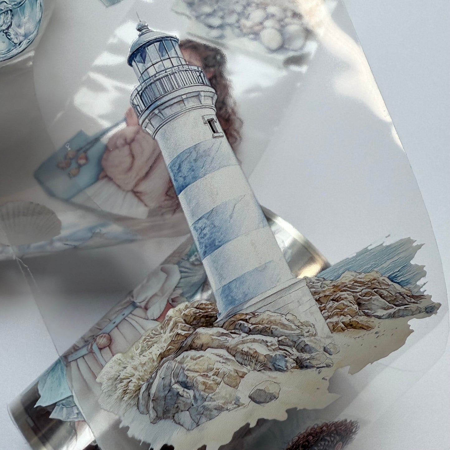 PET 3D raised Dreamy sea tape,one roll fashion, junk journal, scrapbooking,bullet journal, card making.