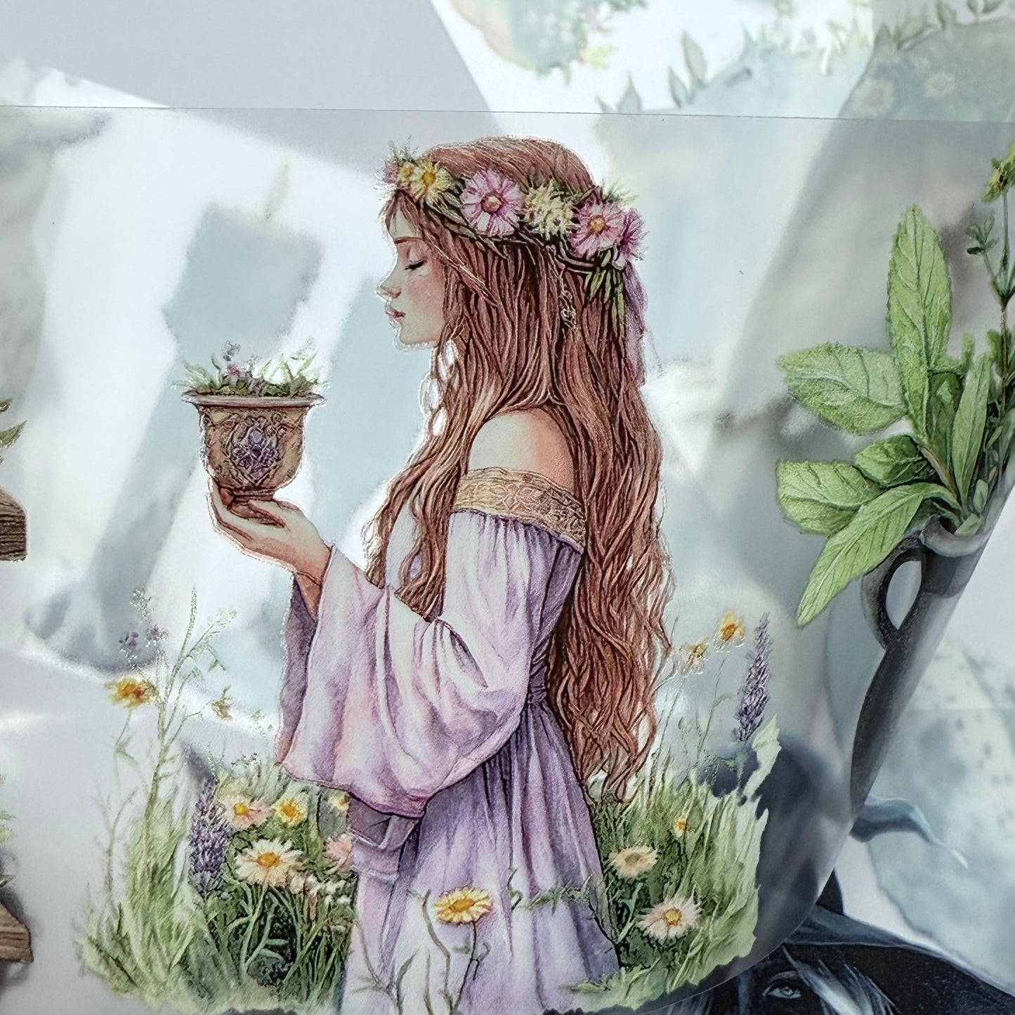PET 3D raised Haunted forest and Ostara Spring Equinox tape,one roll fashion, junk journal, scrapbooking,bullet journal, card making.