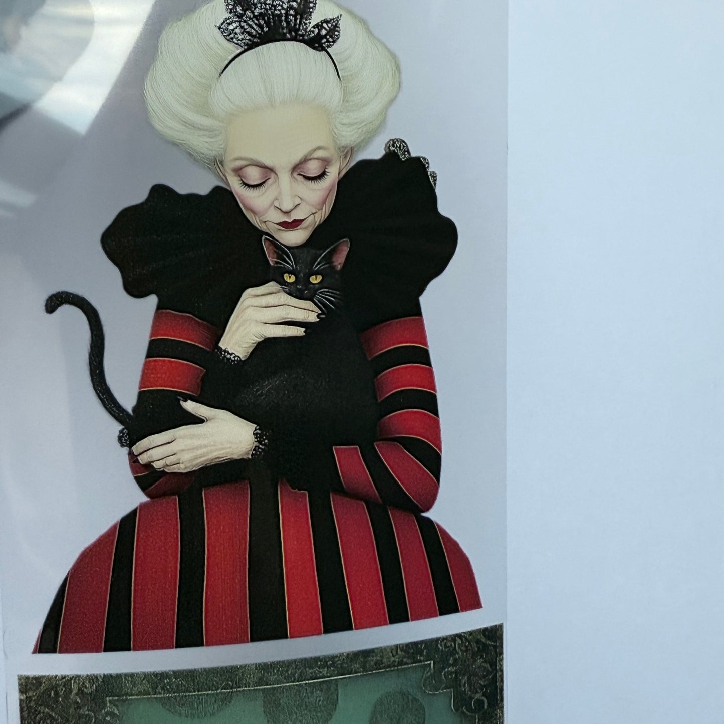 PET 3D raised Whimsical Lady with cat and Spring tape,one roll fashion, junk journal, scrapbooking,bullet journal, card making.