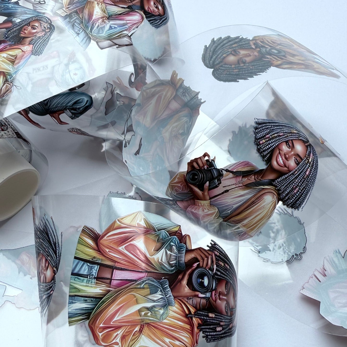 PET 3D raised Photogtapher and Zodiak tape,one roll fashion, junk journal, scrapbooking,bullet journal, card making.
