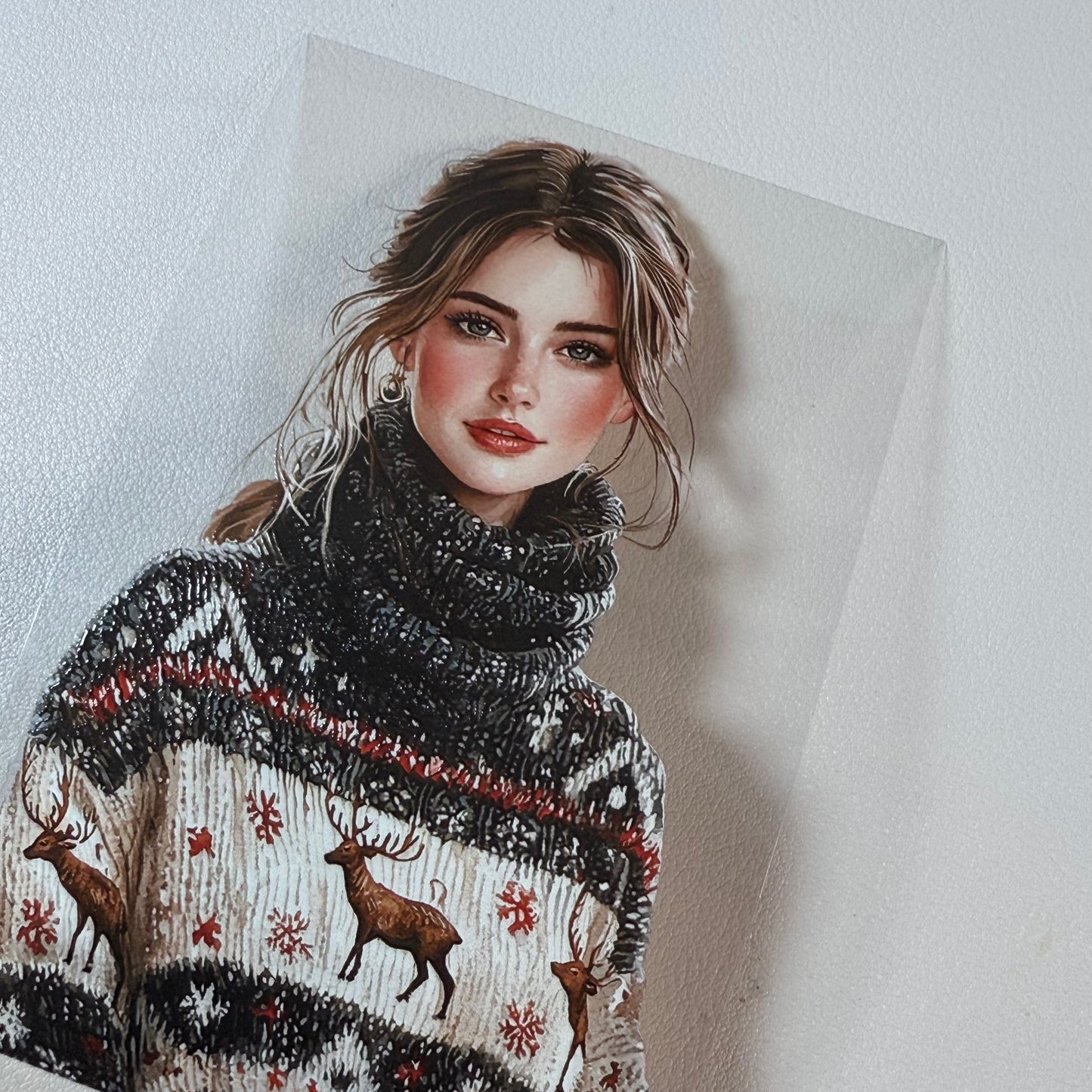 PET 3D raised Winter Wonderland and Blush Christmas tape,one roll fashion, junk journal, scrapbooking,bullet journal, card making.