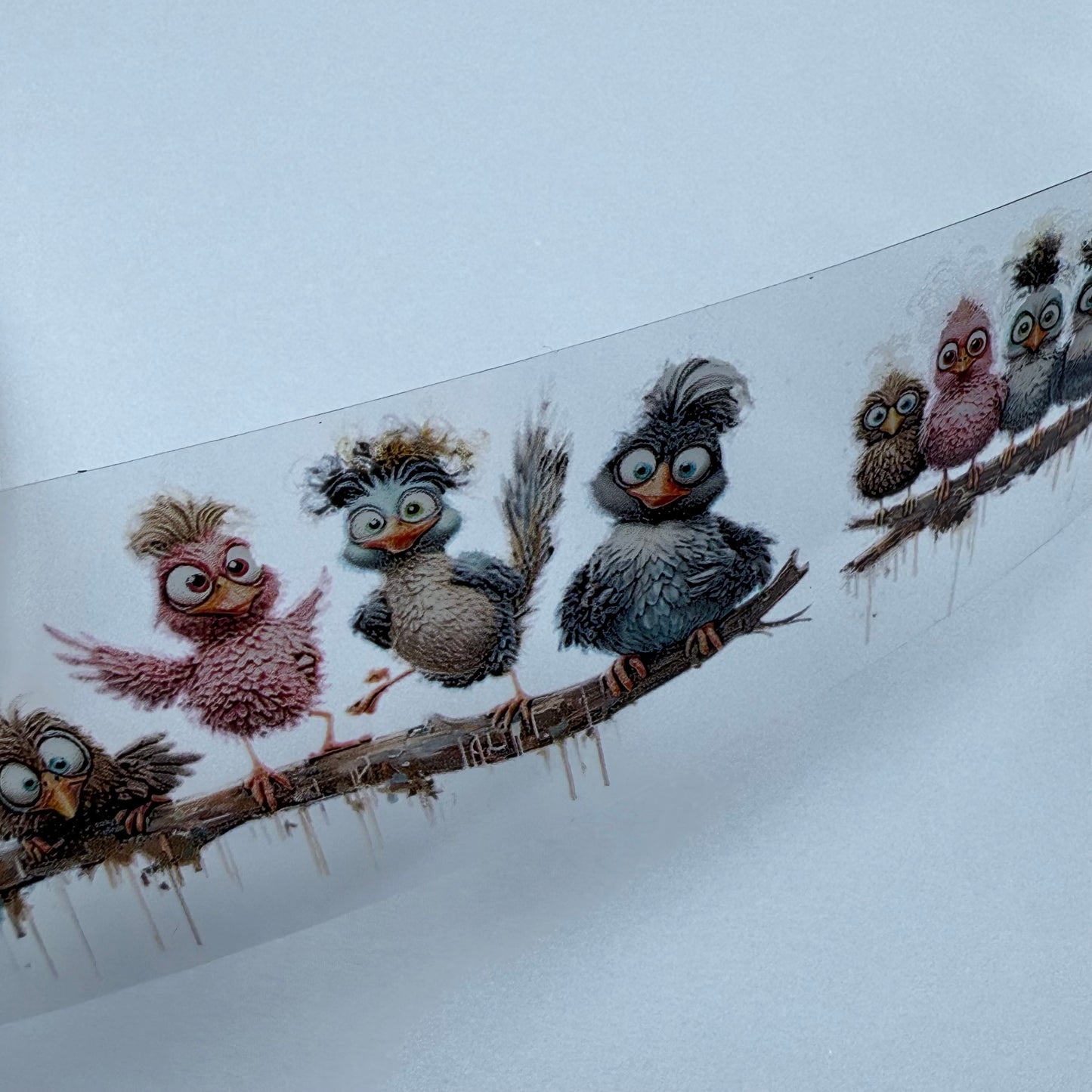 PET 3D raised Birds and cats tape,one roll fashion, junk journal, scrapbooking,bullet journal, card making.