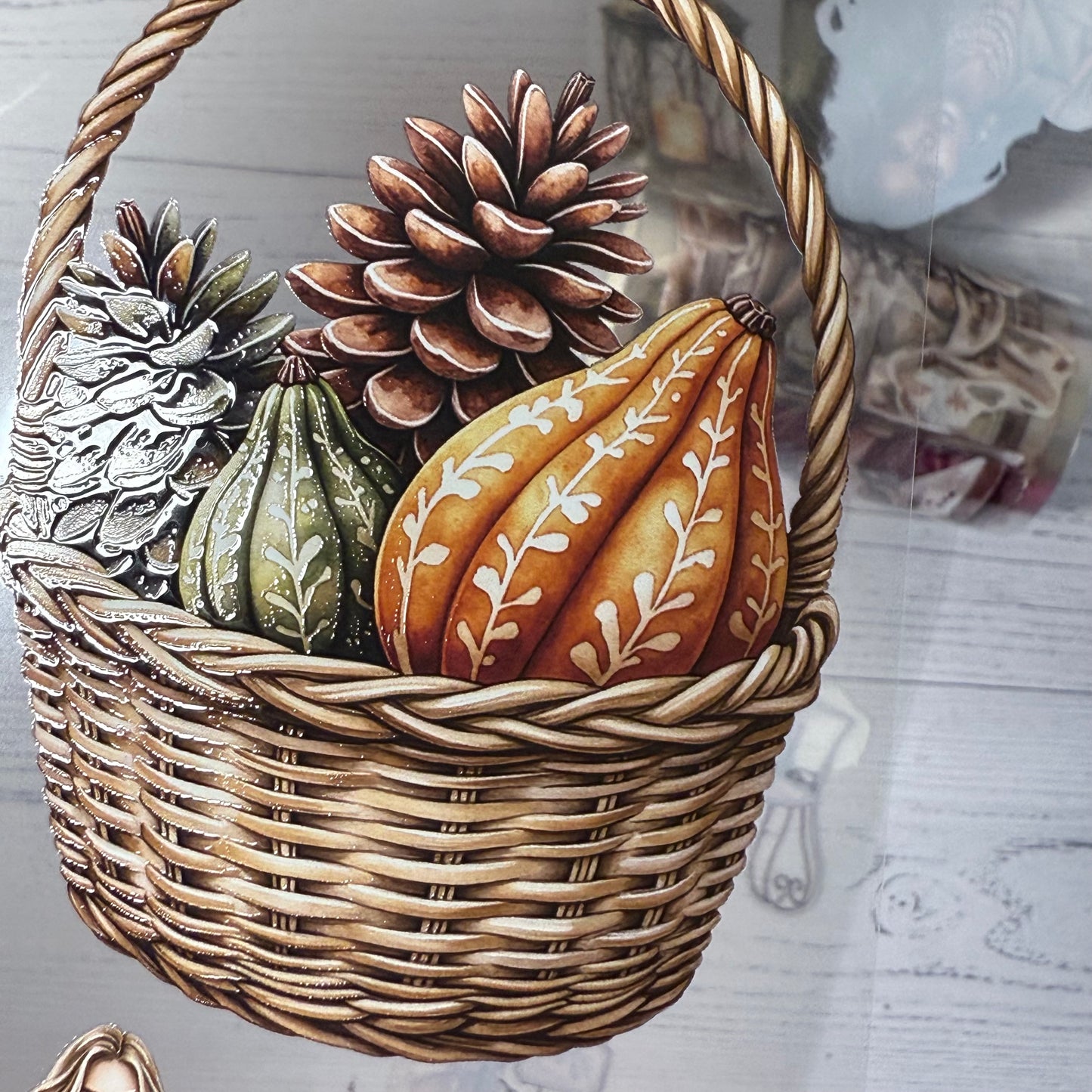 PET 3D raised Coffee lover and Mossy autumn tape,one roll fashion, junk journal, scrapbooking,bullet journal, card making.