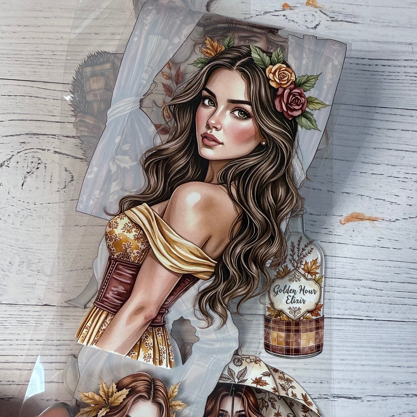 PET 3D raised Autumn reverie and Coffee time tape,one roll fashion, junk journal, scrapbooking,bullet journal, card making.