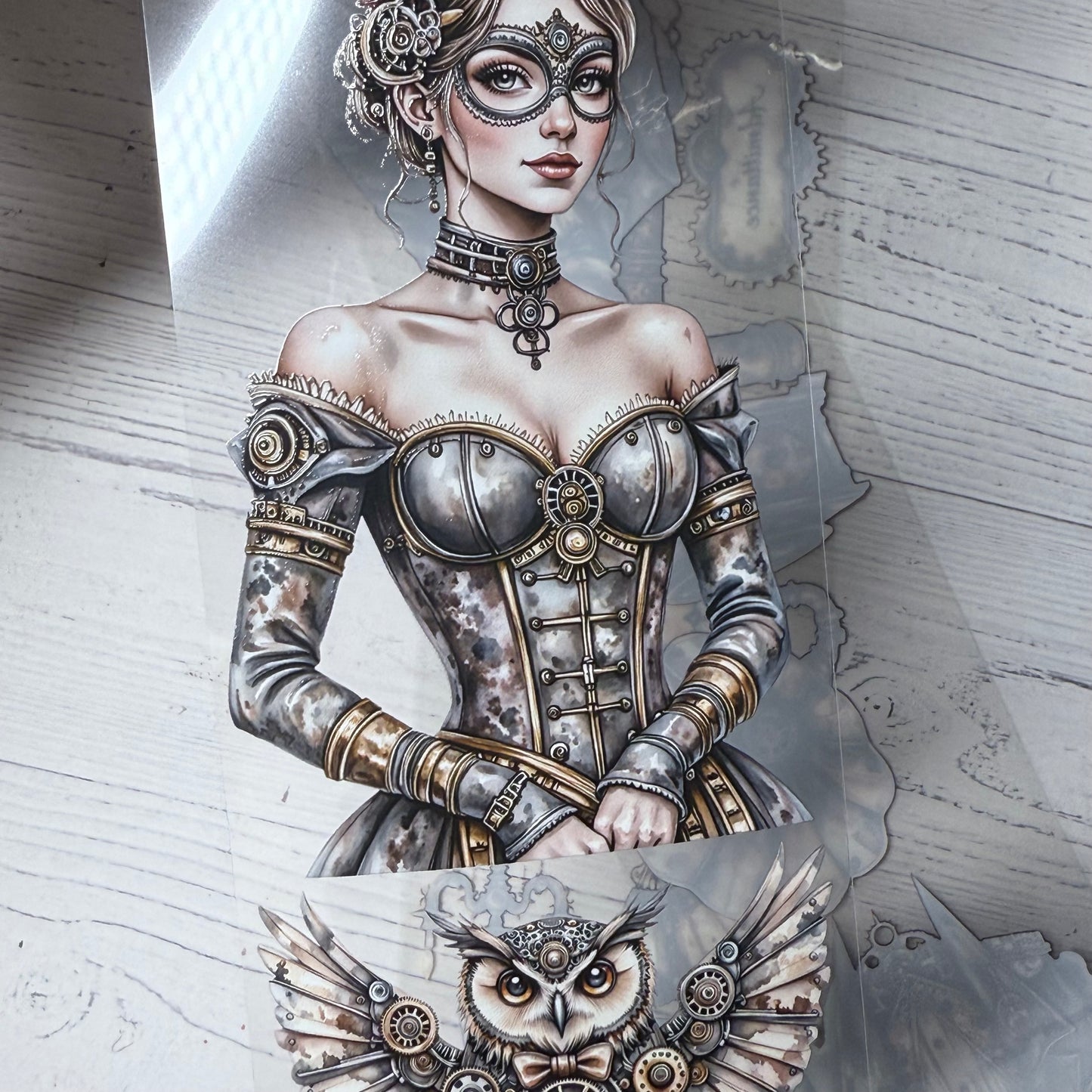 PET 3D raised Steampunk ballroom soiree and Autumn in the country tape,one roll fashion, junk journal, scrapbooking,bullet journal, card making.