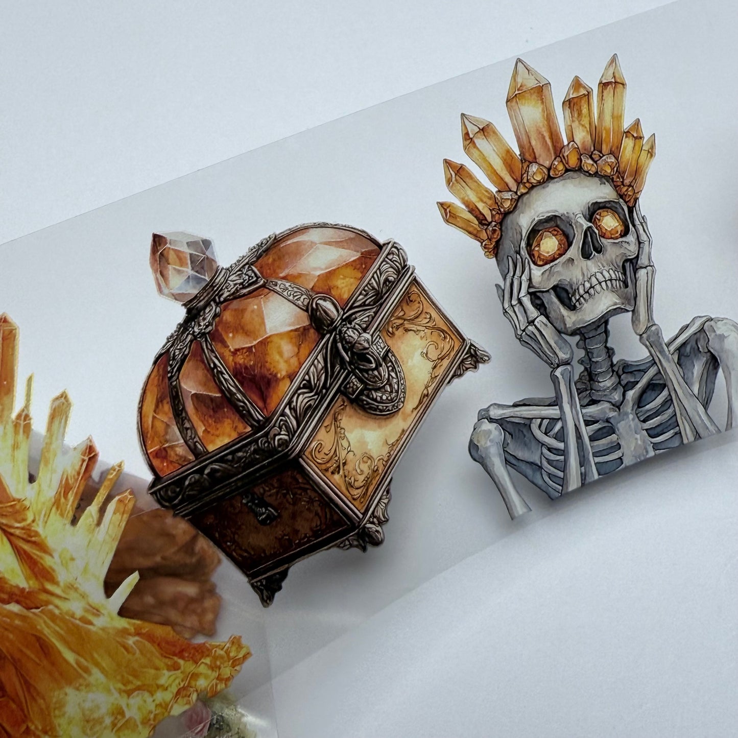 PET 3D raised Literary Escape and Citrine Witch tape,one roll fashion, junk journal, scrapbooking,bullet journal, card making.