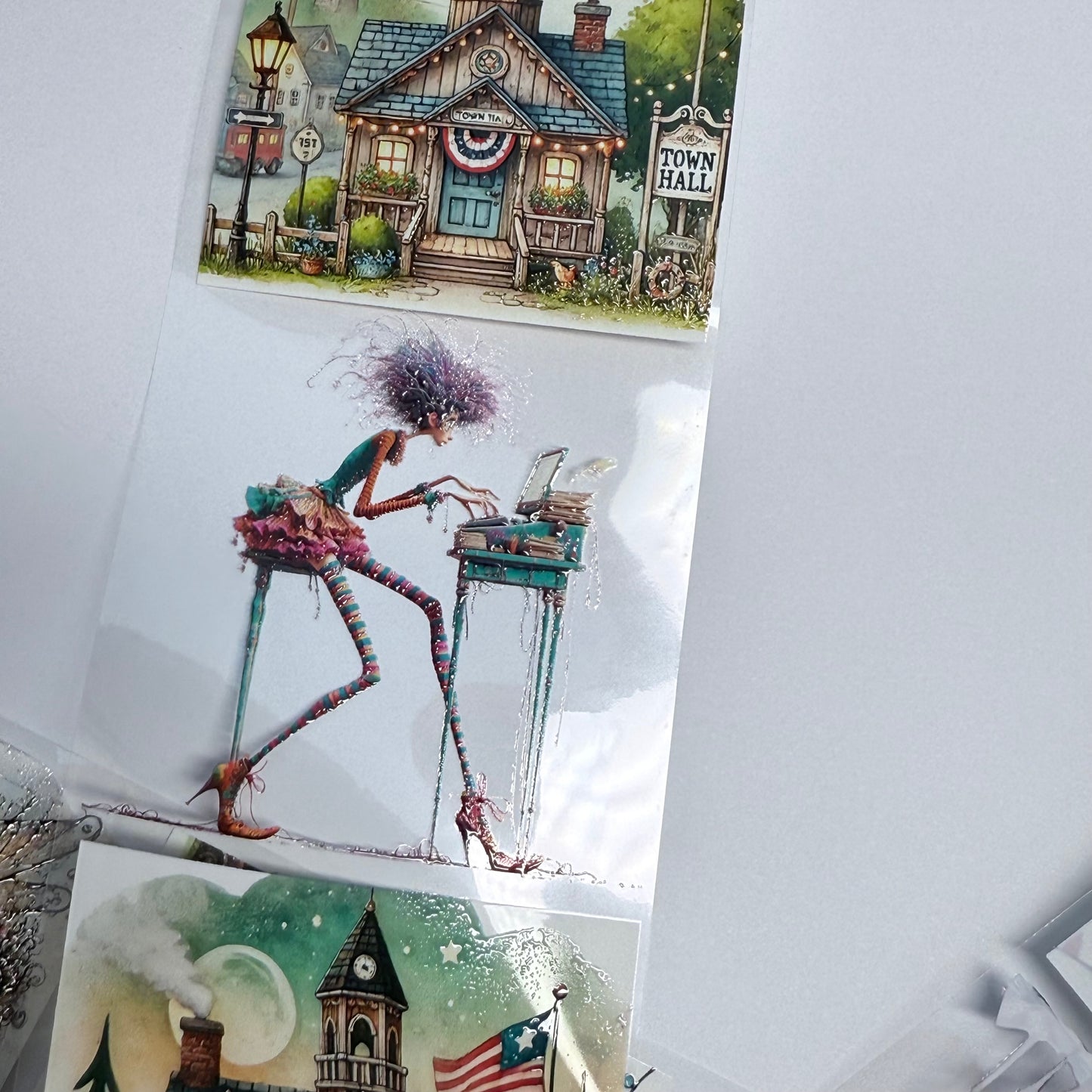 PET 3D raised Quirky Secretary and Steampunk tape,one roll fashion, junk journal, scrapbooking,bullet journal, card making.
