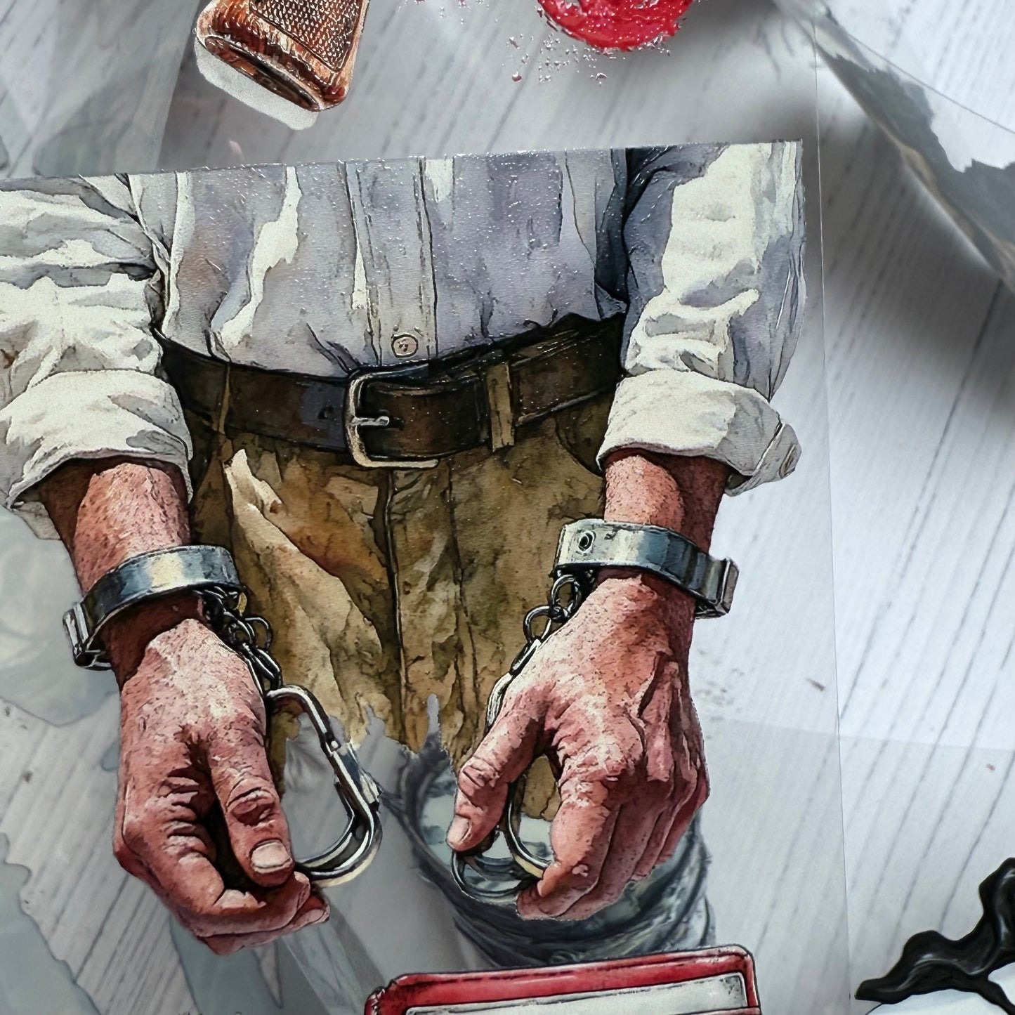 PET 3D raised Cursed Pirate and Crime tape,one roll fashion, junk journal, scrapbooking,bullet journal, card making.