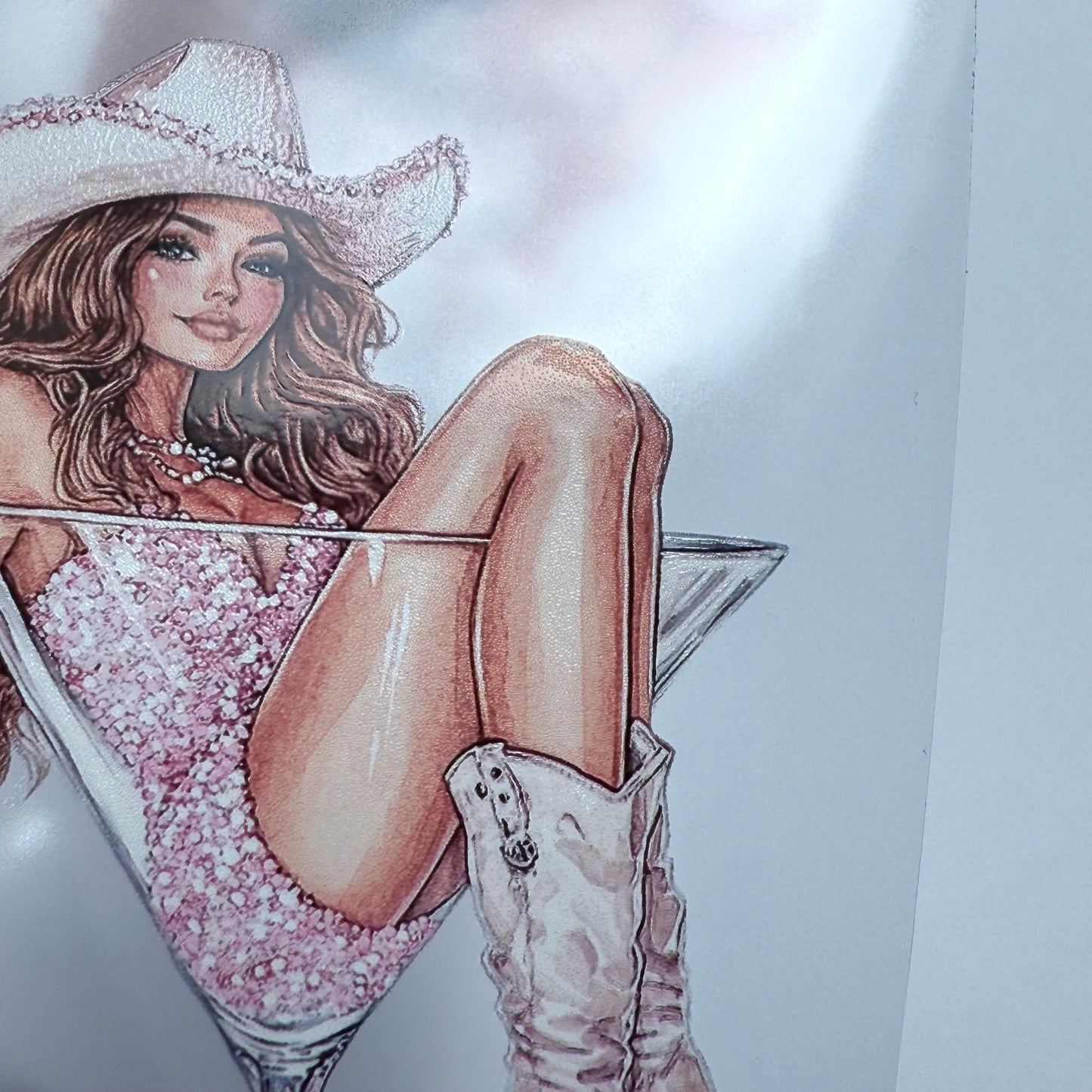 PET 3D raised Disco Cowgirl and Howdy Gals tape,one roll fashion, junk journal, scrapbooking,bullet journal, card making.