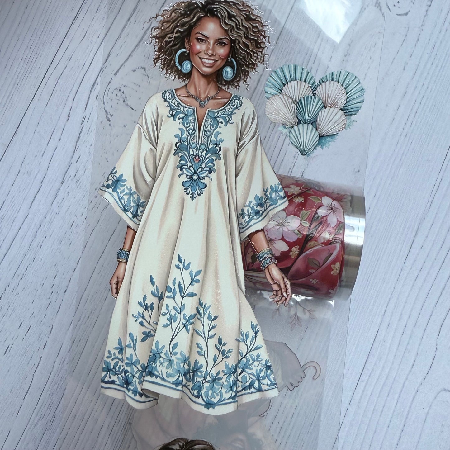 PET 3D raised Cherry Blossom and Sea you soon tape,one roll fashion, junk journal, scrapbooking,bullet journal, card making.
