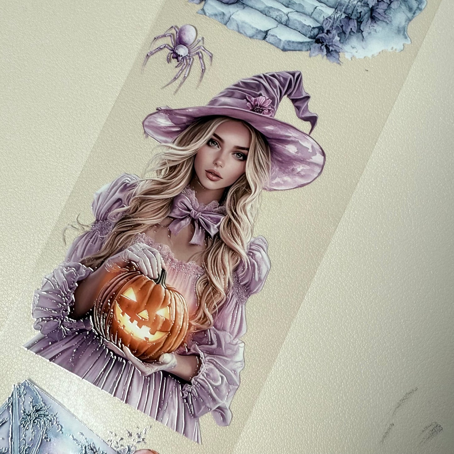 PET 3D raised Halloween Planner and Lavender Spooky tape,one roll fashion, junk journal, scrapbooking,bullet journal, card making.
