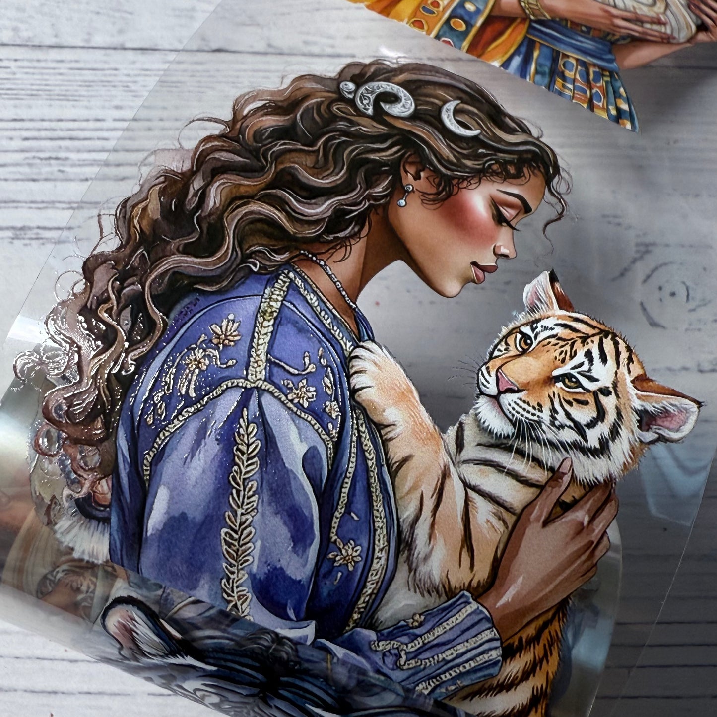 PET 3D raised Celestial tiger queen and Zephyra summer tape,one roll fashion, junk journal, scrapbooking,bullet journal, card making.