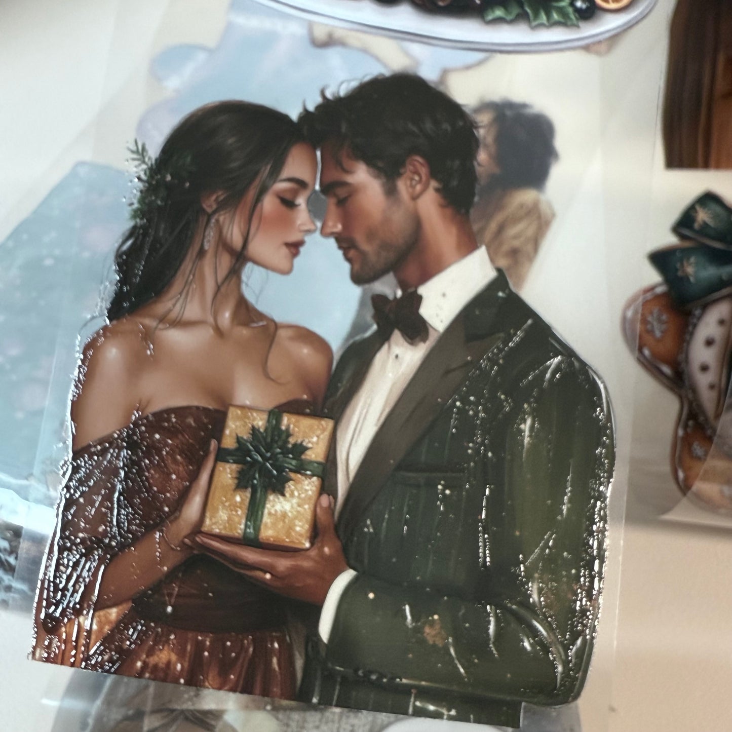 PET 3D raised Christmas Gold and Merry Christmas tape,one roll fashion, junk journal, scrapbooking,bullet journal, card making.