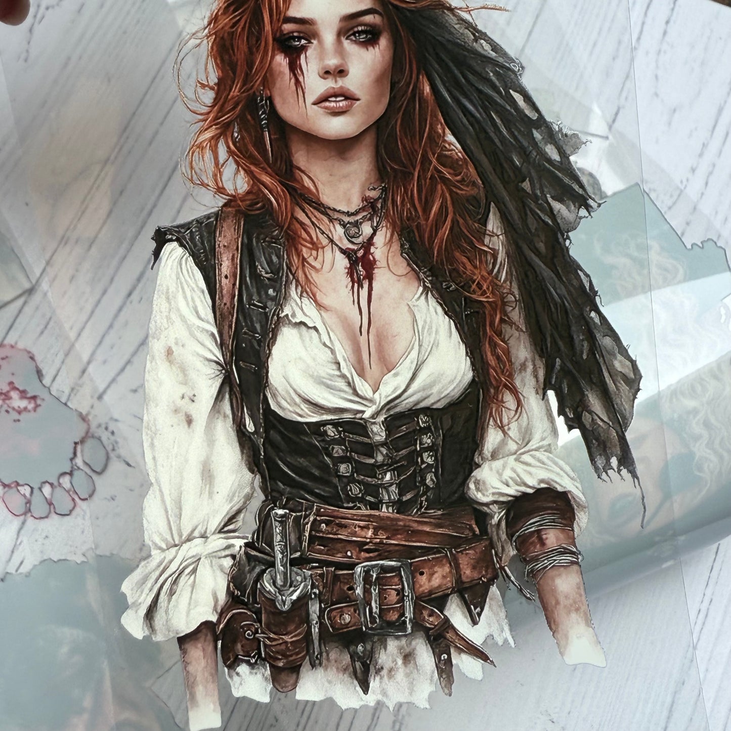 PET 3D raised Cursed Pirate and Crime tape,one roll fashion, junk journal, scrapbooking,bullet journal, card making.