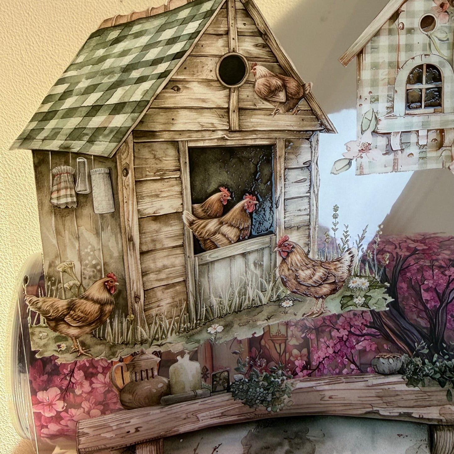 PET 3D raised Spring Landscape2 tape,one roll fashion, junk journal, scrapbooking,bullet journal, card making.