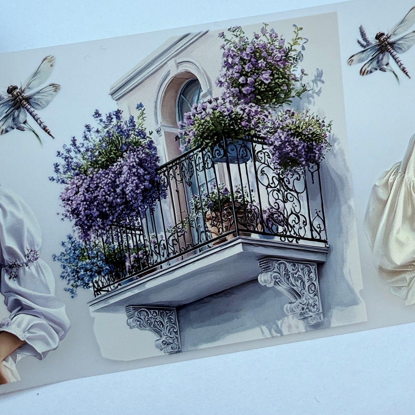 PET 3D raised tape Lilac and Blue garden tape,one roll fashion, junk journal, scrapbooking,bullet journal, card making.