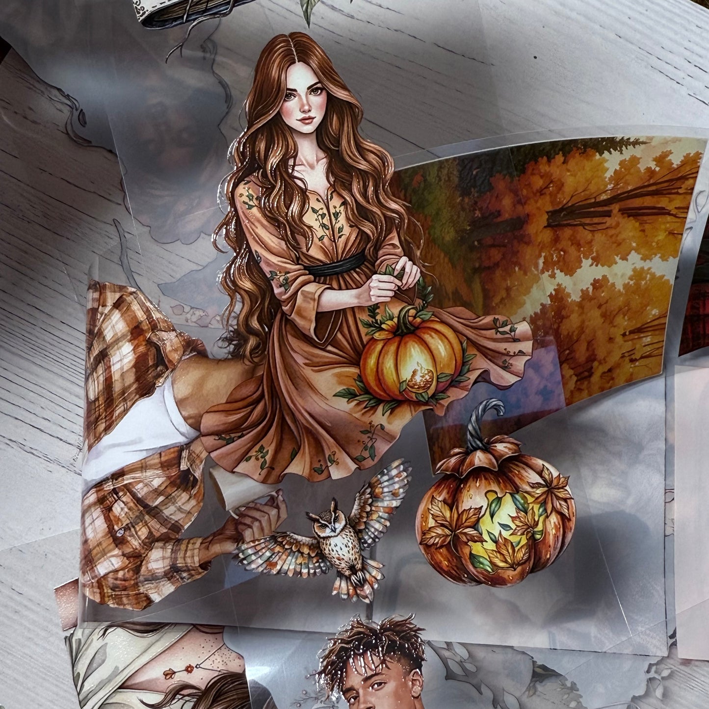 PET 3D raised Autumn magic witchery and Fall van life tape,one roll fashion, junk journal, scrapbooking,bullet journal, card making.