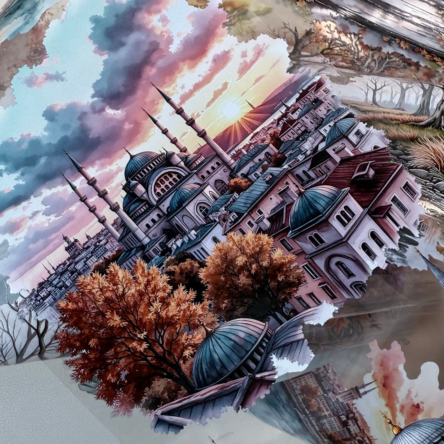 PET 3D raised Landscape6 tape,one roll fashion, junk journal, scrapbooking,bullet journal, card making.