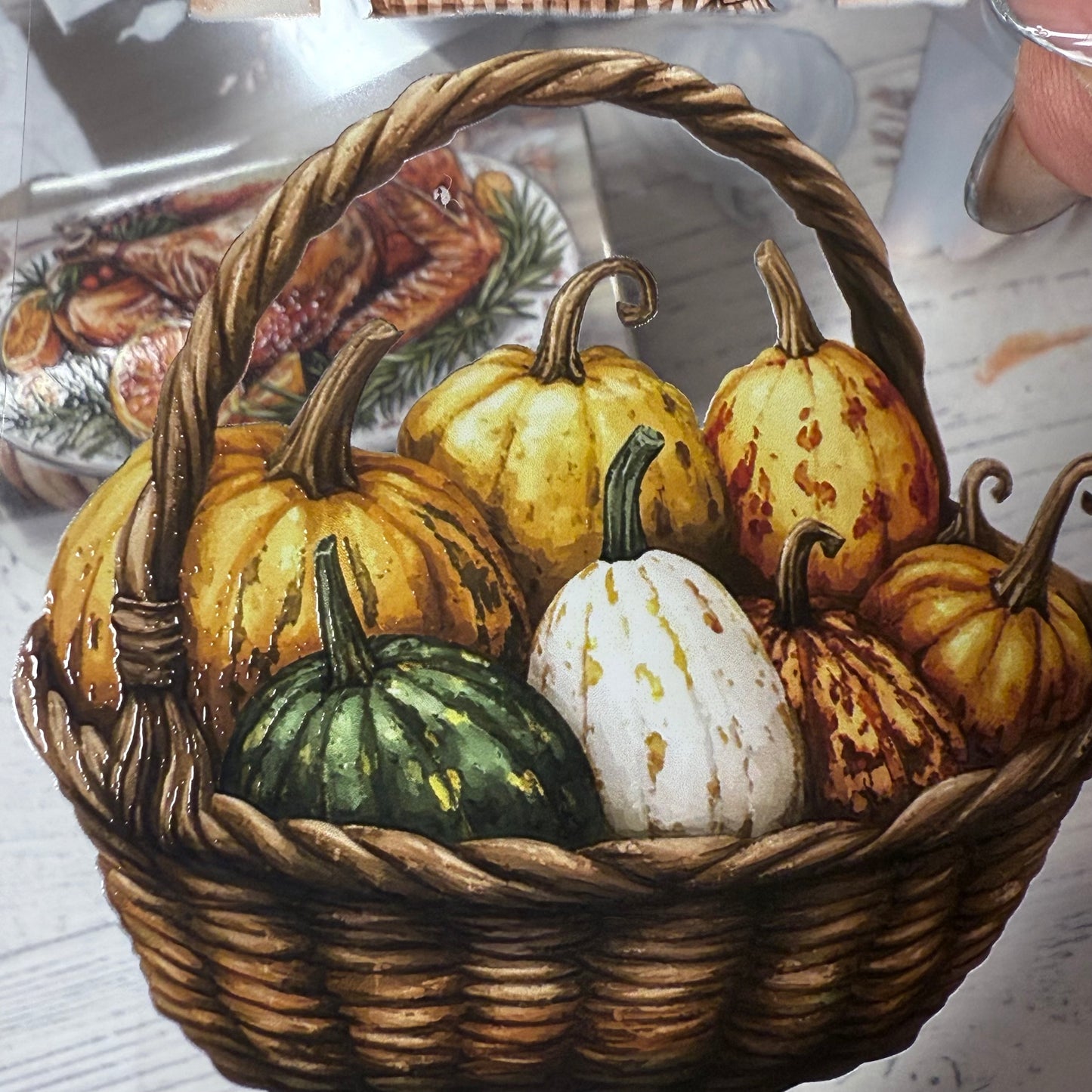 PET 3D raised Autumn Days and Happy Thanksgiving tape,one roll fashion, junk journal, scrapbooking,bullet journal, card making.