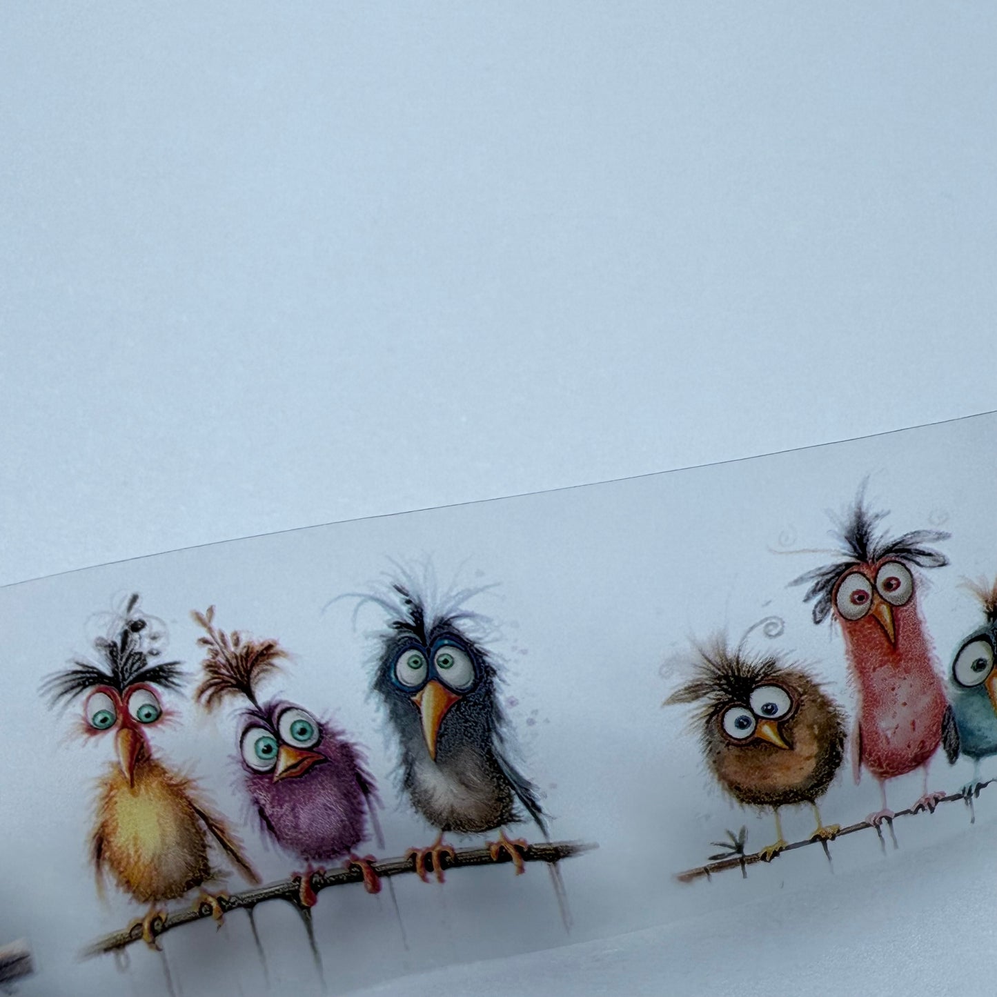PET 3D raised Birds and cats tape,one roll fashion, junk journal, scrapbooking,bullet journal, card making.
