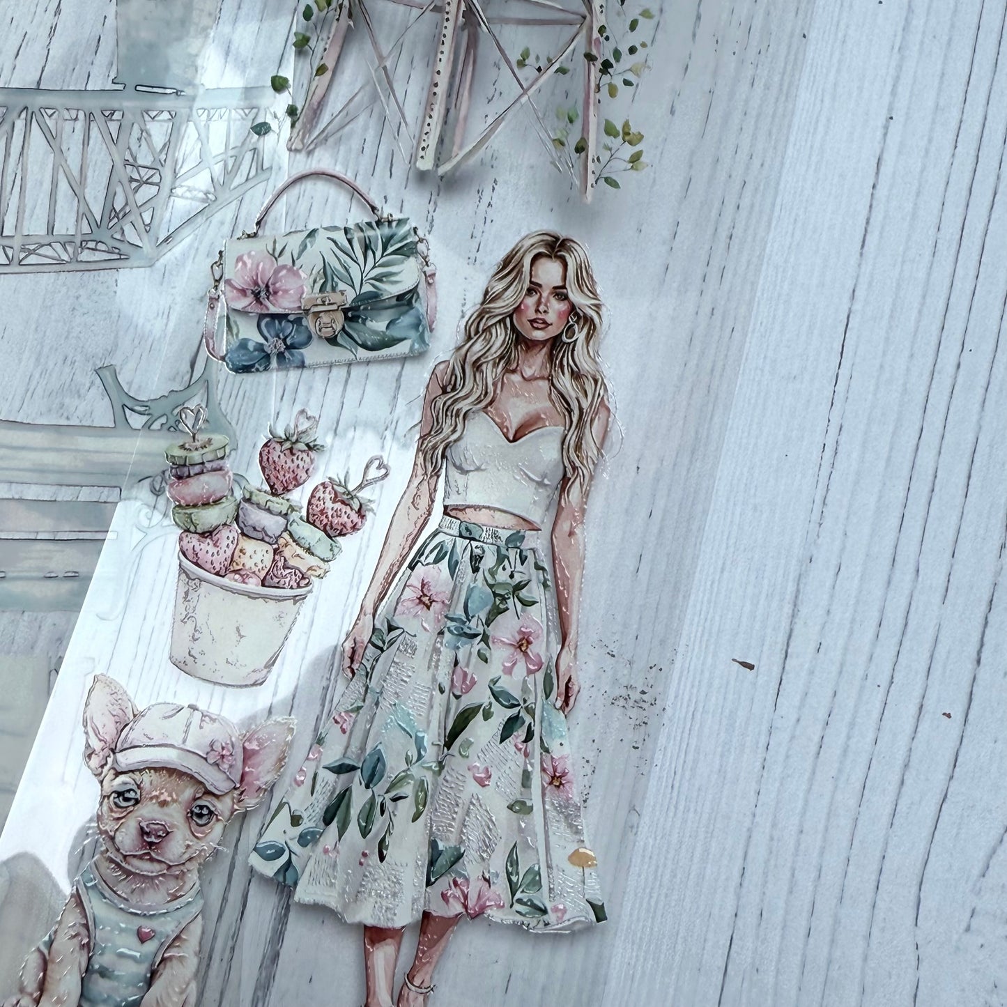 PET 3D raised Moroccan Garden and Summer City tape,one roll fashion, junk journal, scrapbooking,bullet journal, card making.