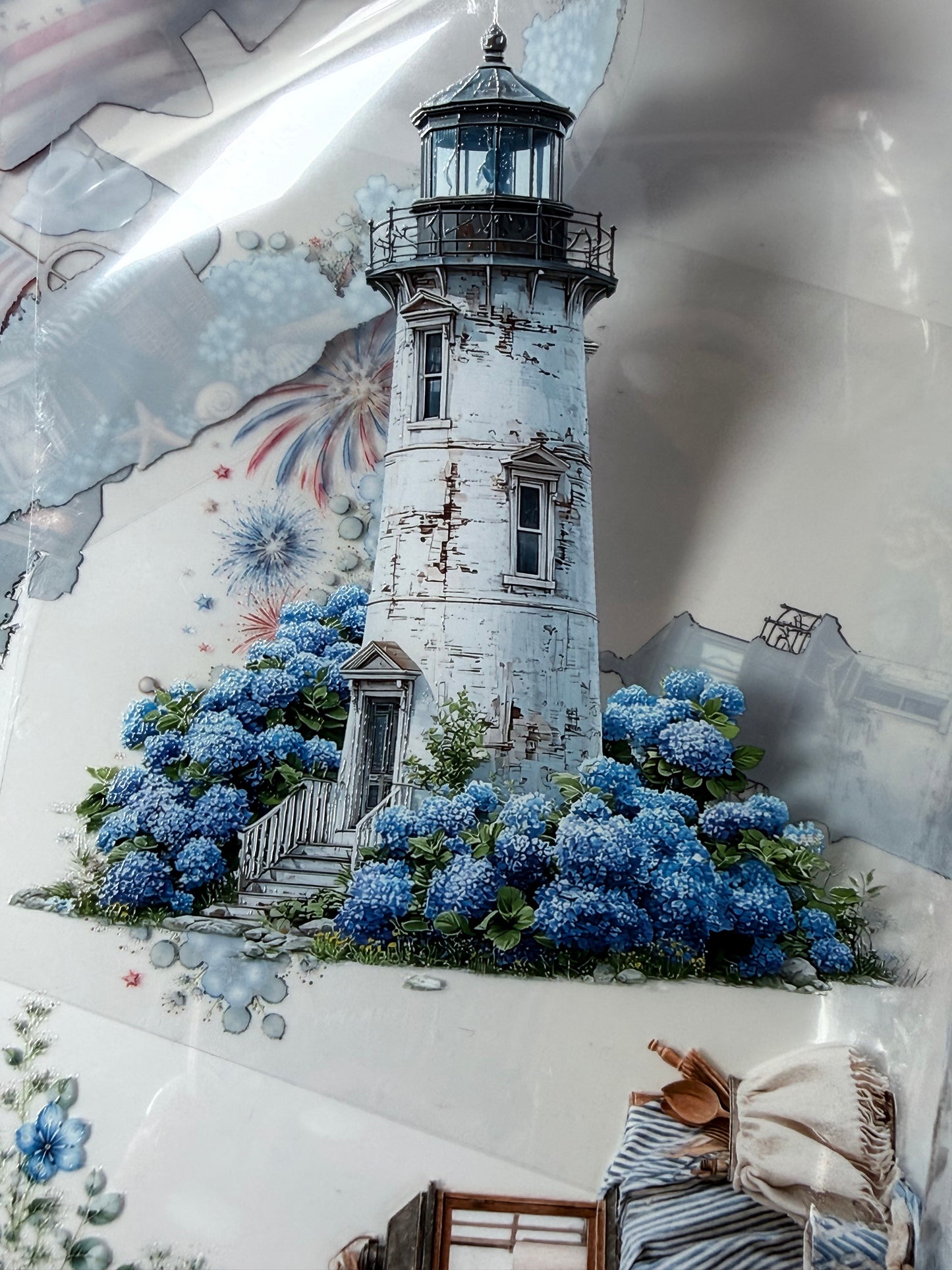 PET 3D raised Coastal Americana Picnic Landscape tape