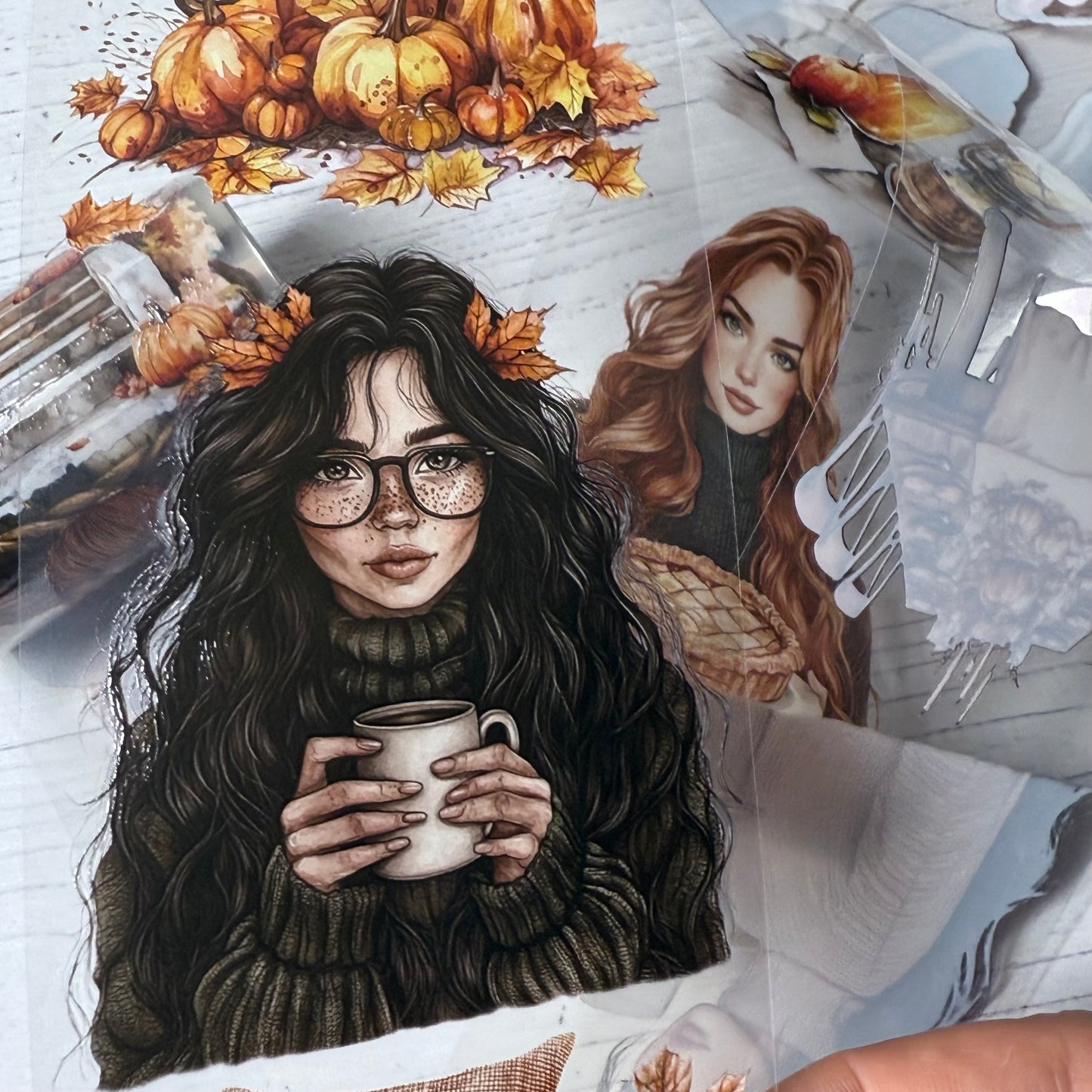 PET 3D raised Autumn Days and Happy Thanksgiving tape,one roll fashion, junk journal, scrapbooking,bullet journal, card making.