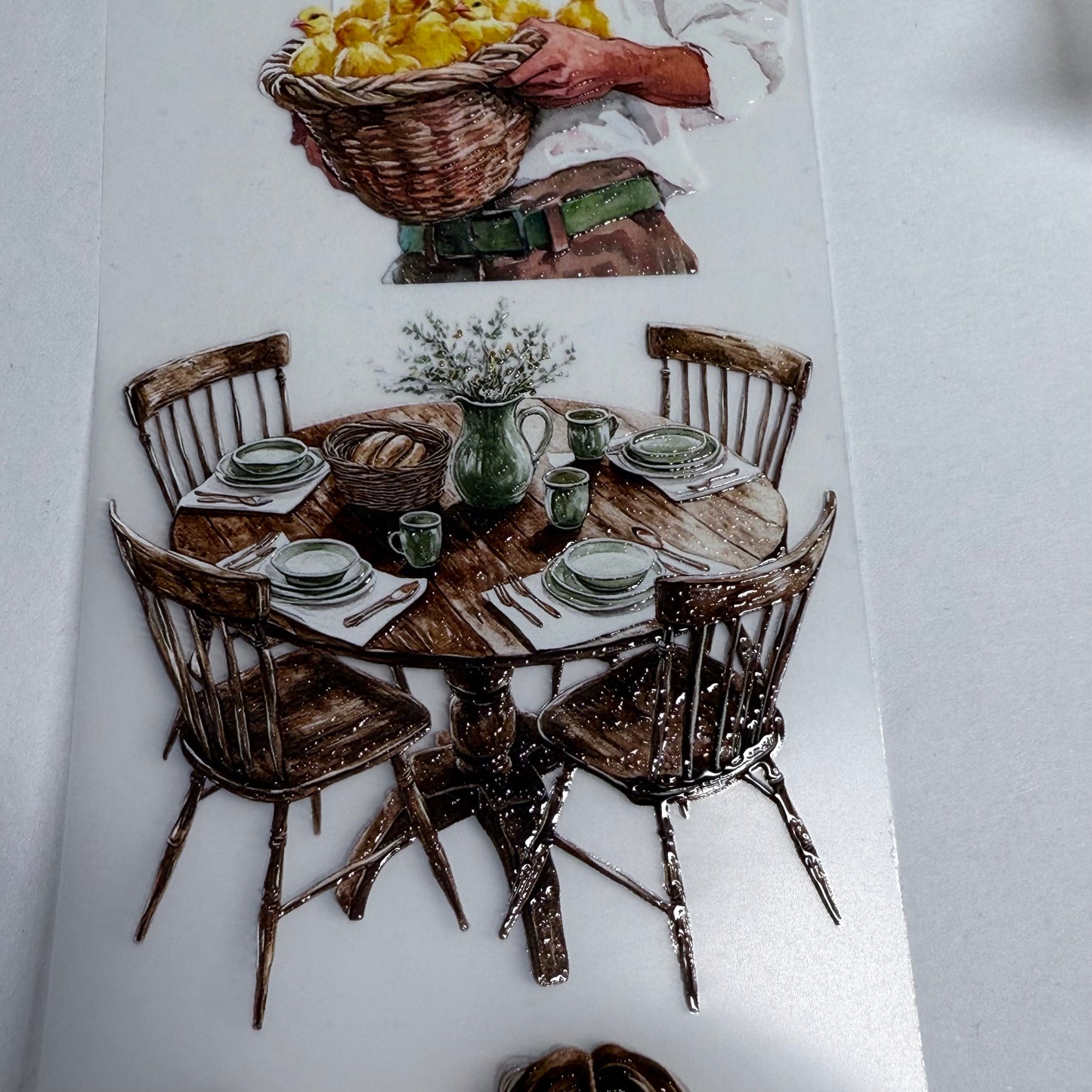 PET 3D raised sporty spring and cottage soul tape,one roll fashion, junk journal, scrapbooking,bullet journal, card making.