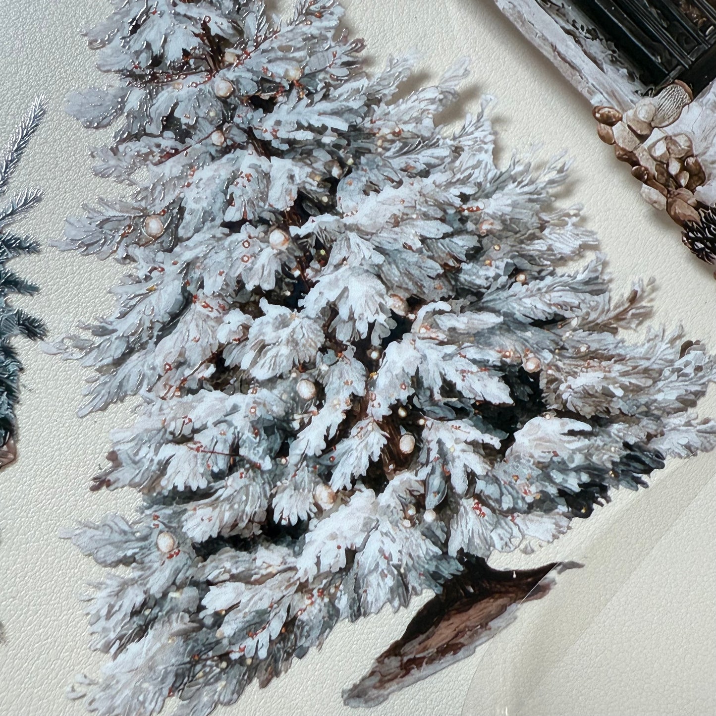 PET 3D raised Silver New Year and Candy Cane Lane tape,one roll fashion, junk journal, scrapbooking,bullet journal, card making.