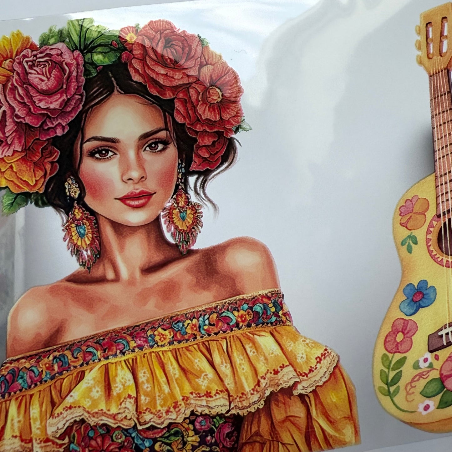 PET 3D raised Viva La Fiesta and Femme fatale tape,one roll fashion, junk journal, scrapbooking,bullet journal, card making.