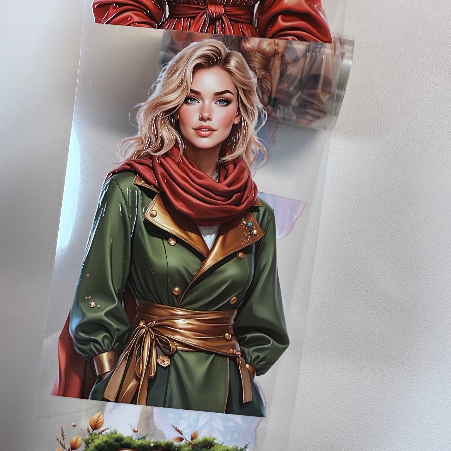 PET 3D raised Ruby Forest and Countryside Fall tape,one roll fashion, junk journal, scrapbooking,bullet journal, card making.
