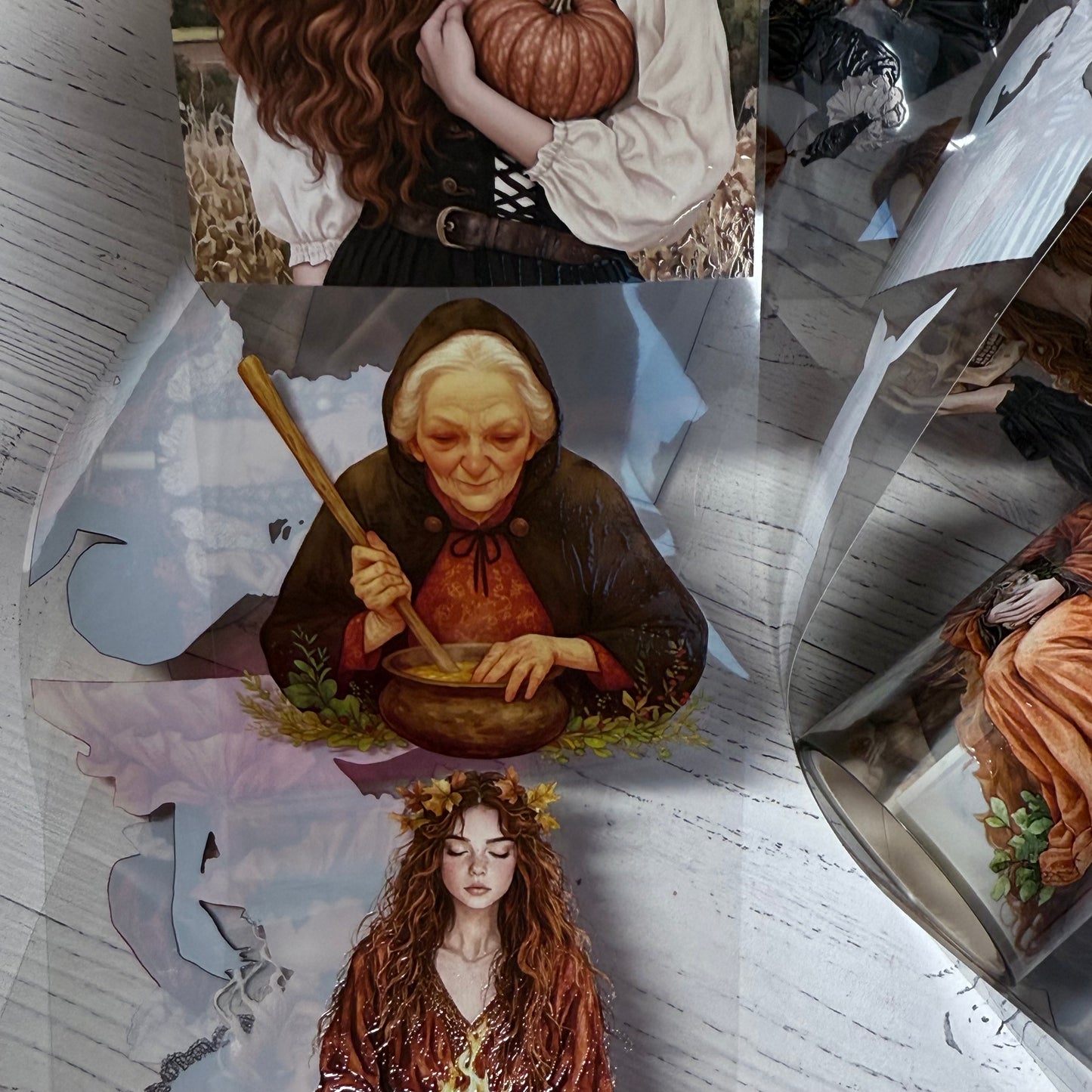 PET 3D raised Autumn spell and Midnight circus tape,one roll fashion, junk journal, scrapbooking,bullet journal, card making.