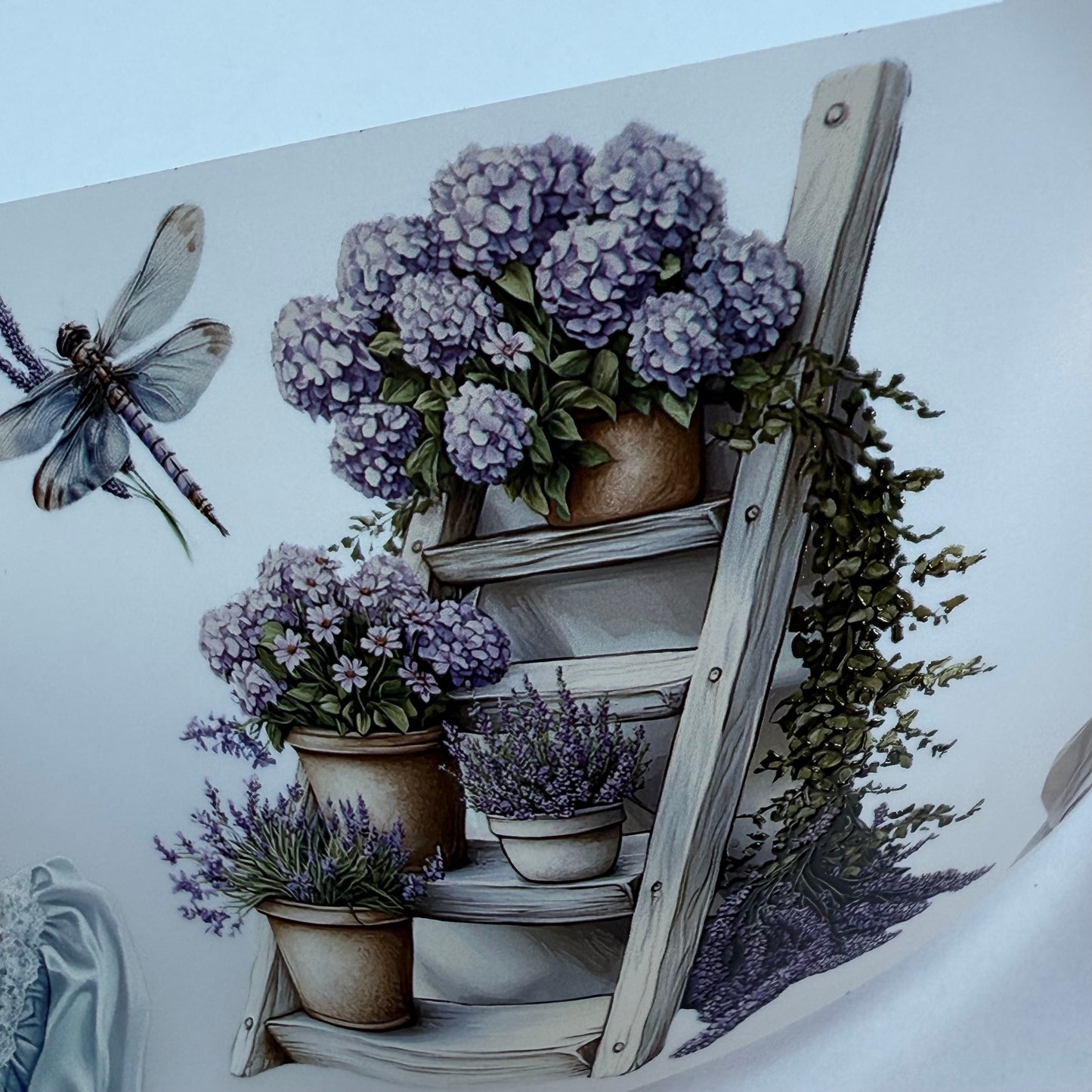 PET 3D raised tape Lilac and Blue garden tape,one roll fashion, junk journal, scrapbooking,bullet journal, card making.