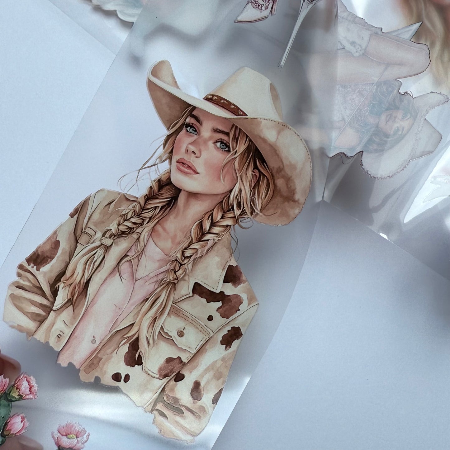 PET 3D raised Disco Cowgirl and Howdy Gals tape,one roll fashion, junk journal, scrapbooking,bullet journal, card making.