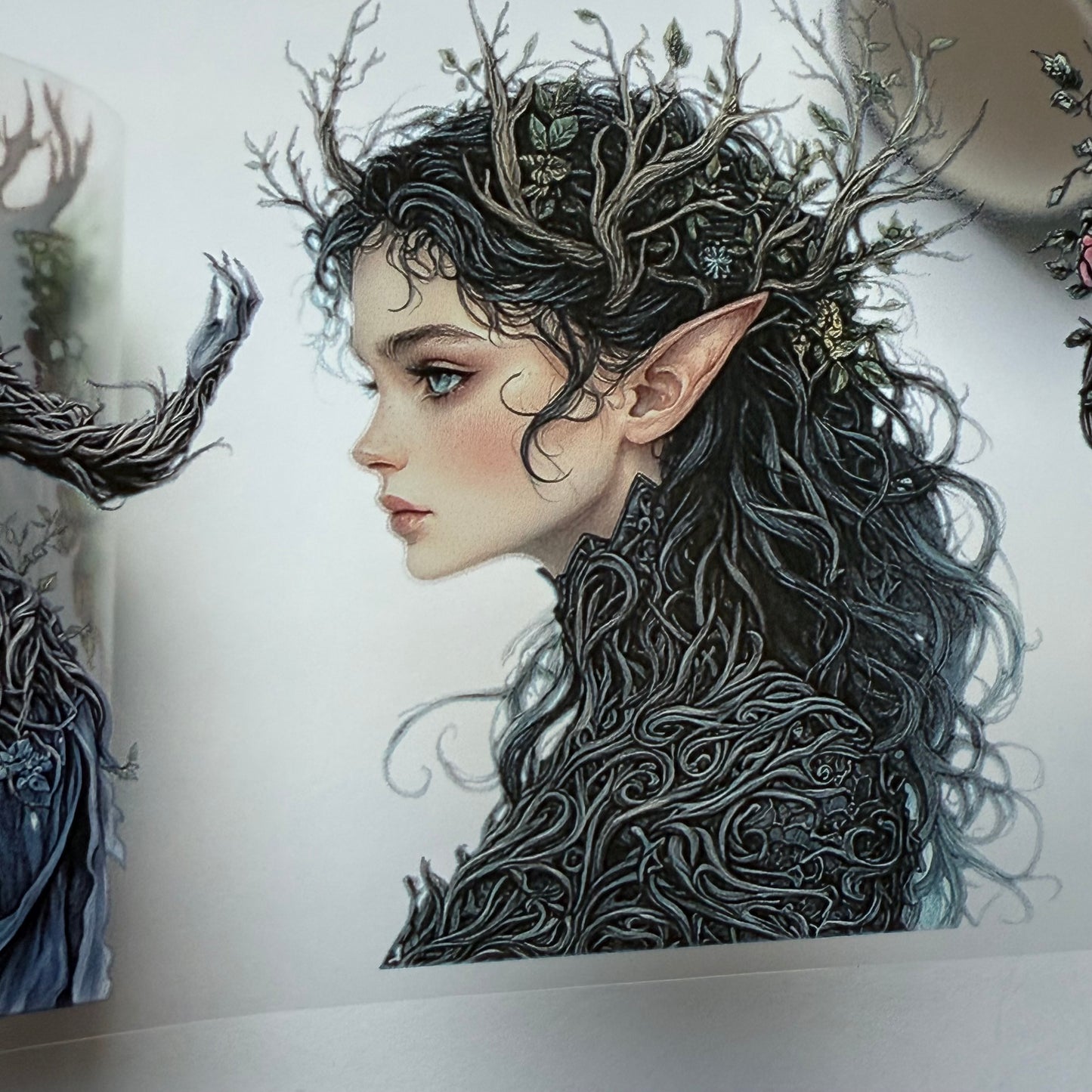 PET 3D raised Dark woodland fae and Mystic Spring Garden tape,one roll fashion, junk journal, scrapbooking,bullet journal, card making.