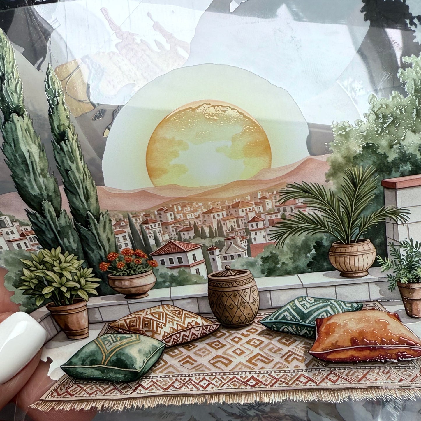 PET 3D raised Landscape2 tape,one roll fashion, junk journal, scrapbooking,bullet journal, card making.