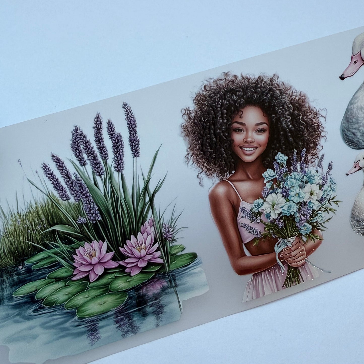 PET 3D raised tape Lilac and Blue garden tape,one roll fashion, junk journal, scrapbooking,bullet journal, card making.