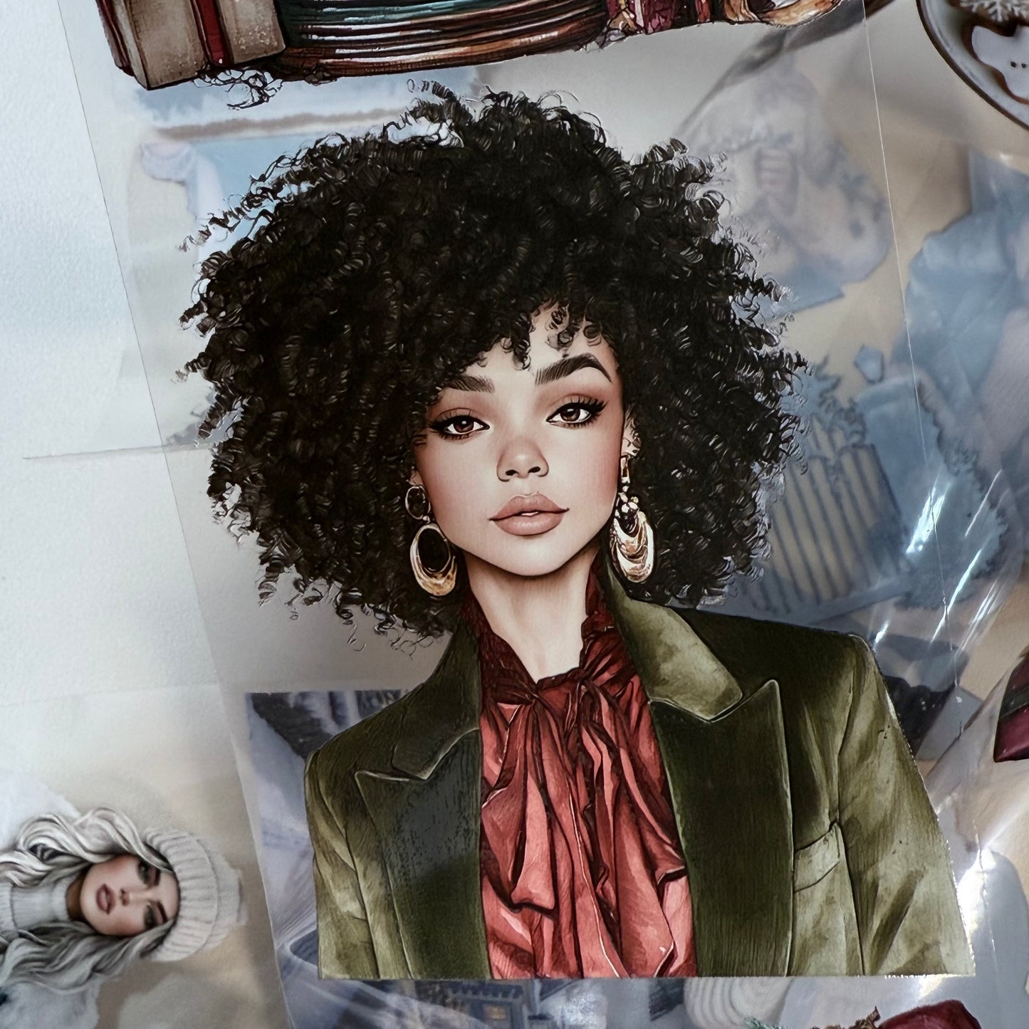 PET 3D raised Classic Christmas 2 and Icy whisper winter tape,one roll fashion, junk journal, scrapbooking,bullet journal, card making.