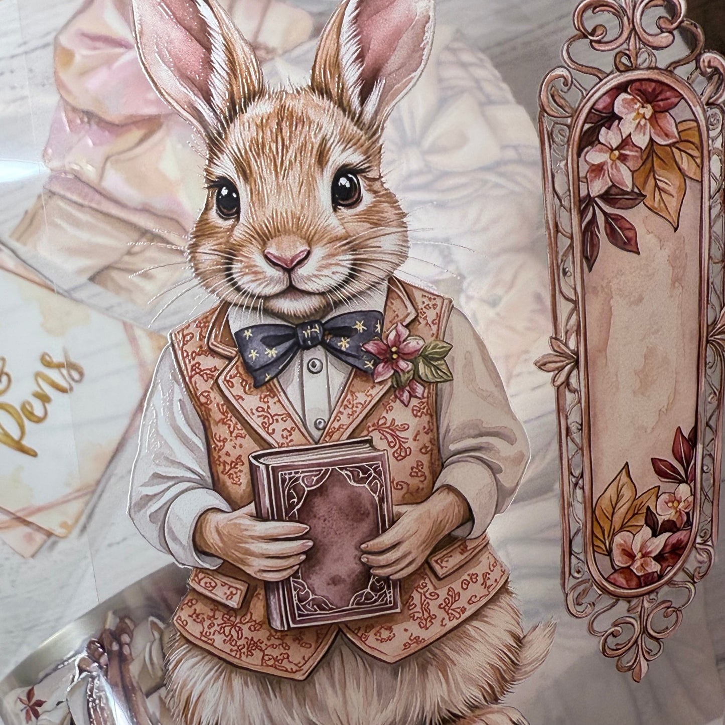 PET 3D raised Autumn bookstore and Golden planner tape,one roll fashion, junk journal, scrapbooking,bullet journal, card making.