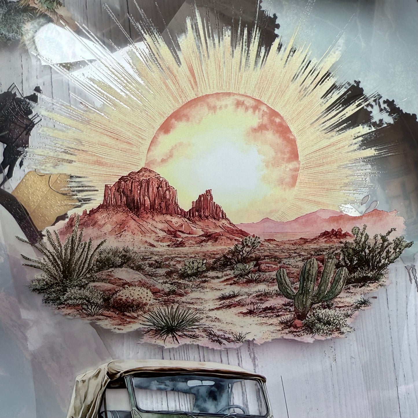 PET 3D raised Landscape2 tape,one roll fashion, junk journal, scrapbooking,bullet journal, card making.
