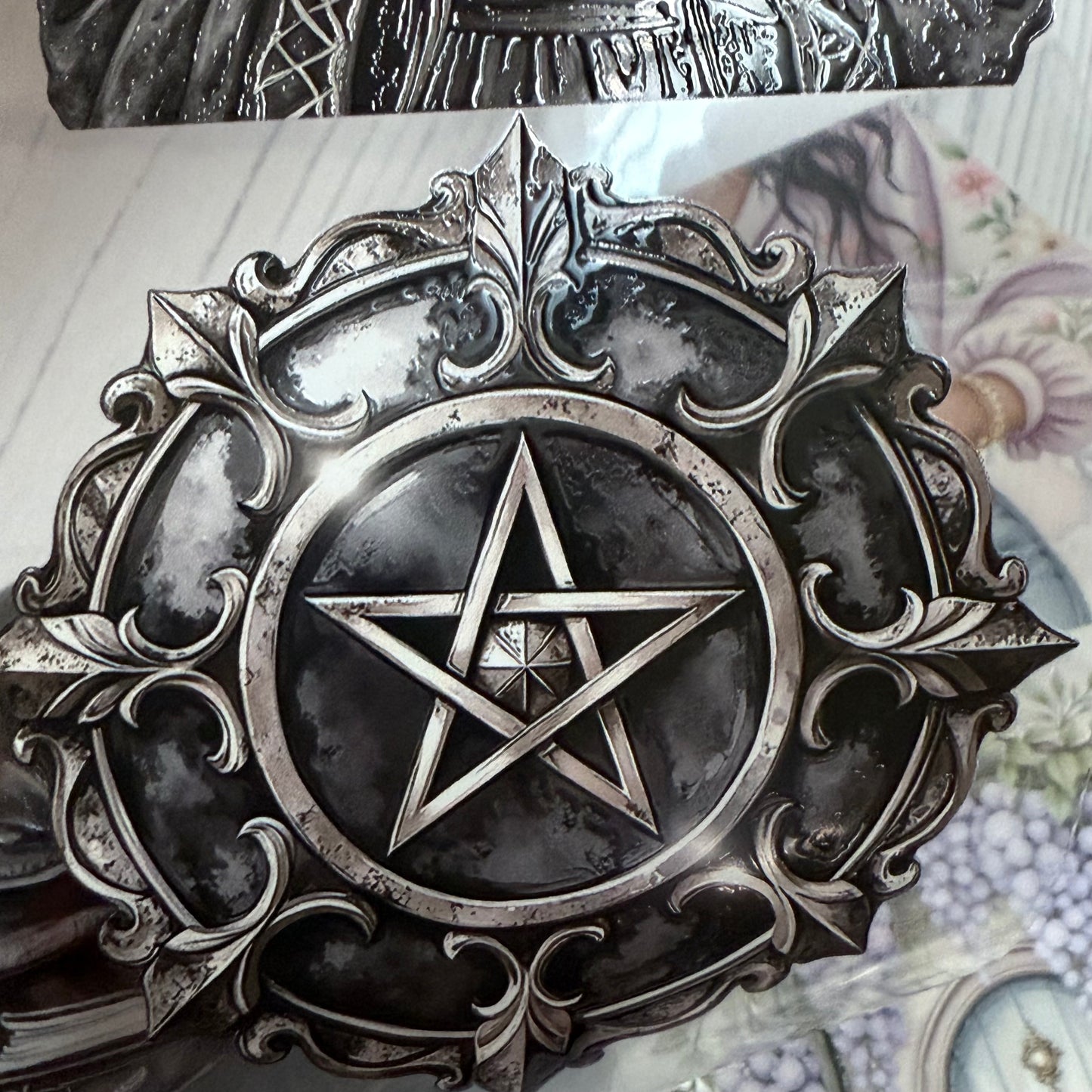 PET 3D raised Wisteria Garden and Black Witch tape,one roll fashion, junk journal, scrapbooking,bullet journal, card making.