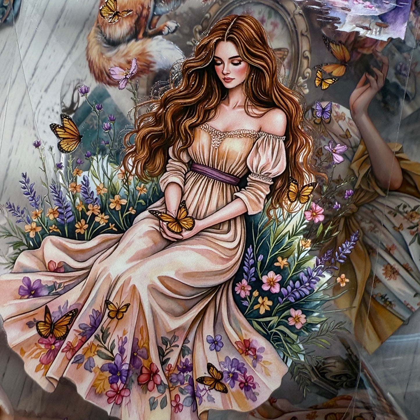 PET 3D raised Garden of butterflies and Andalusian night tape,one roll fashion, junk journal, scrapbooking,bullet journal, card making.
